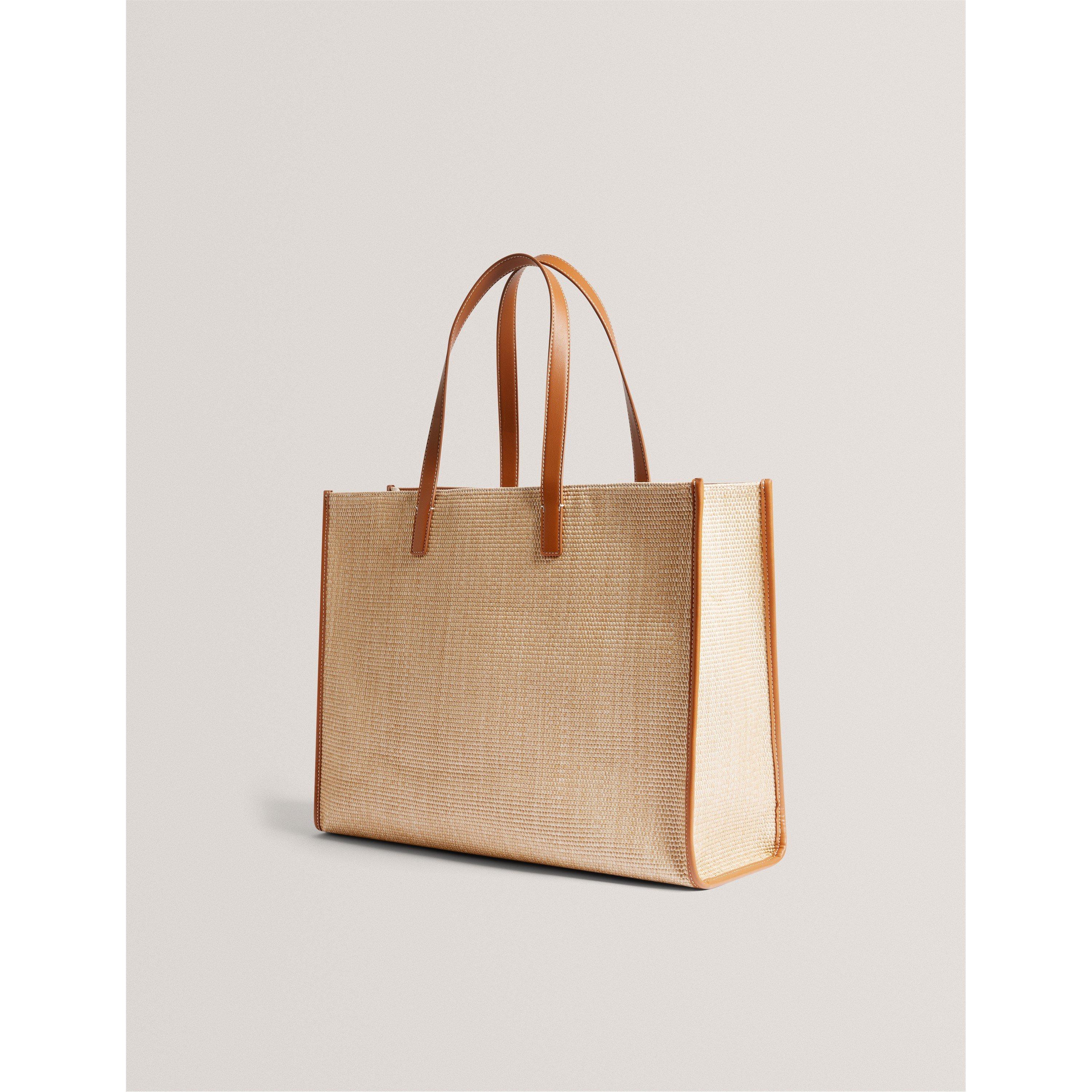 Taupe - Ted Baker - Women's Raffia Icon Shoulder Bag - 2