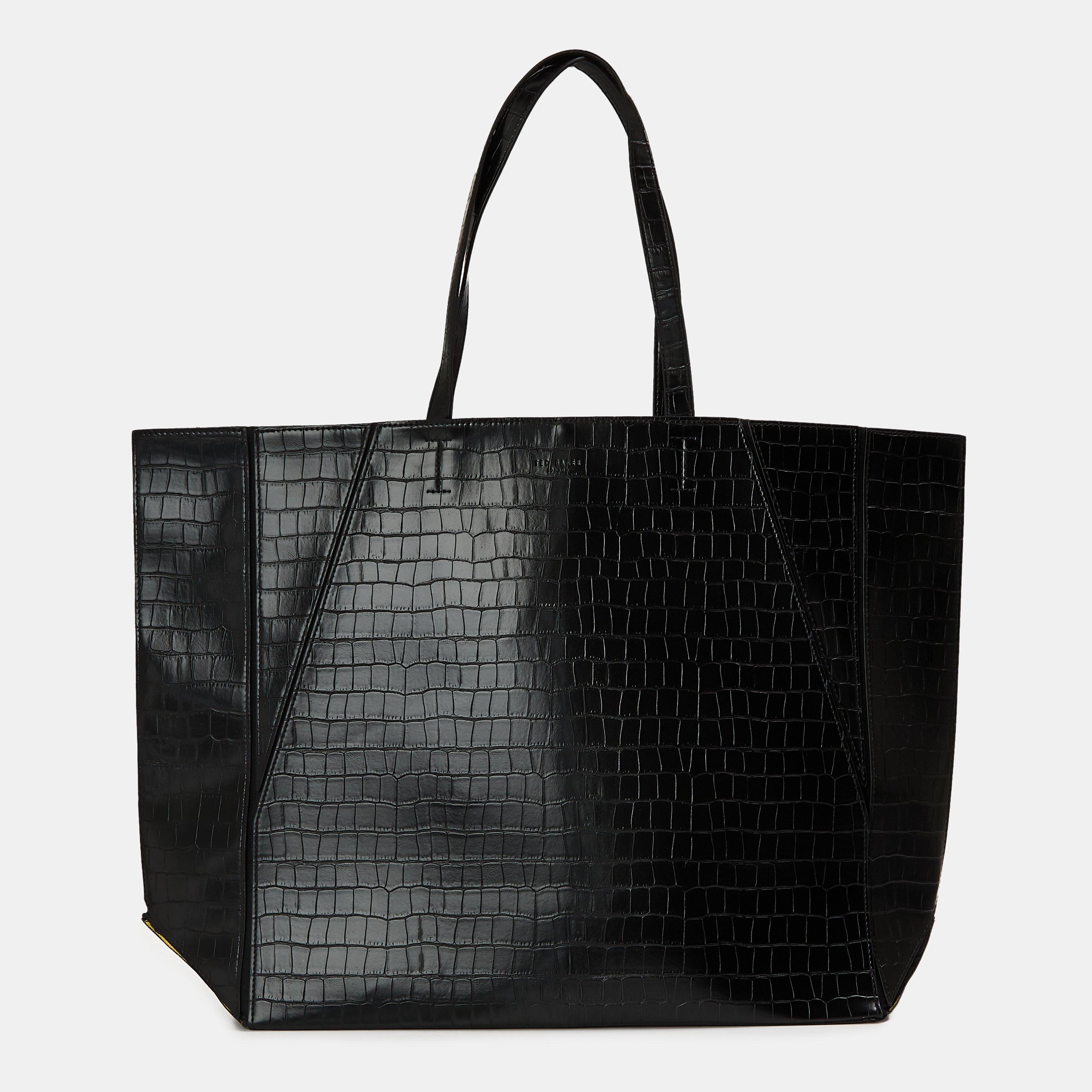 Black - Ted Baker - Women's Croc Shopper Shoulder Bag - 1