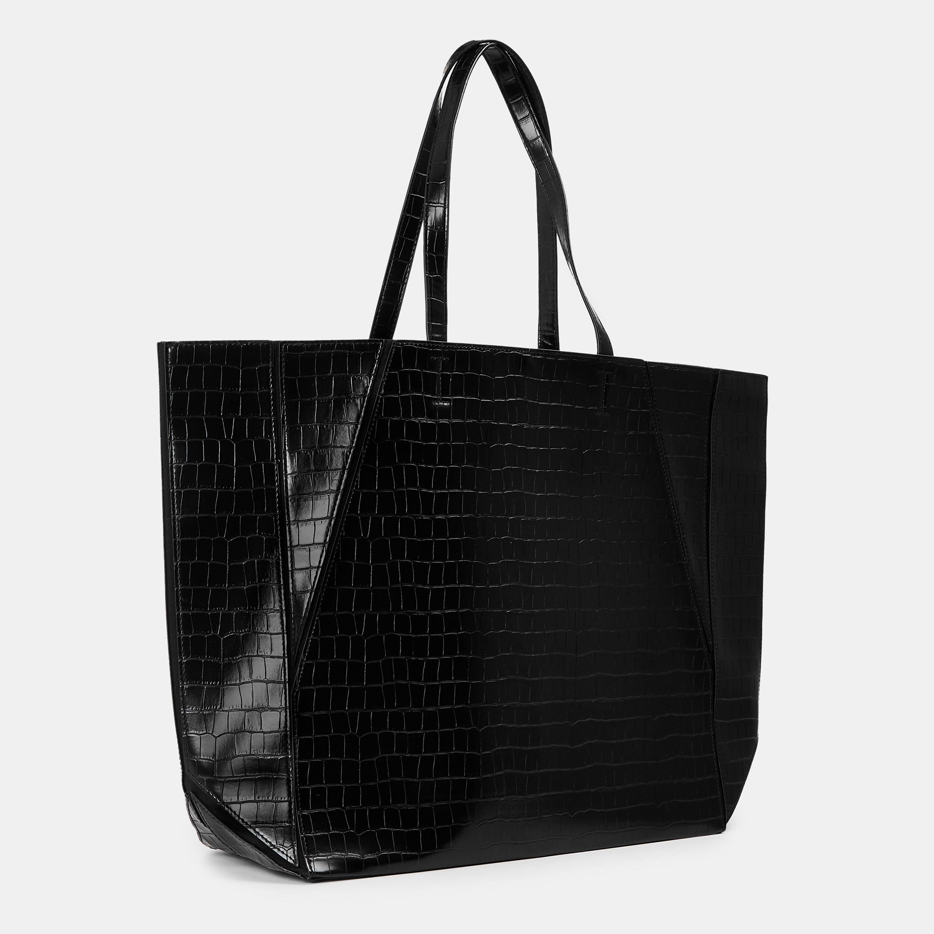 Black - Ted Baker - Women's Croc Shopper Shoulder Bag - 2