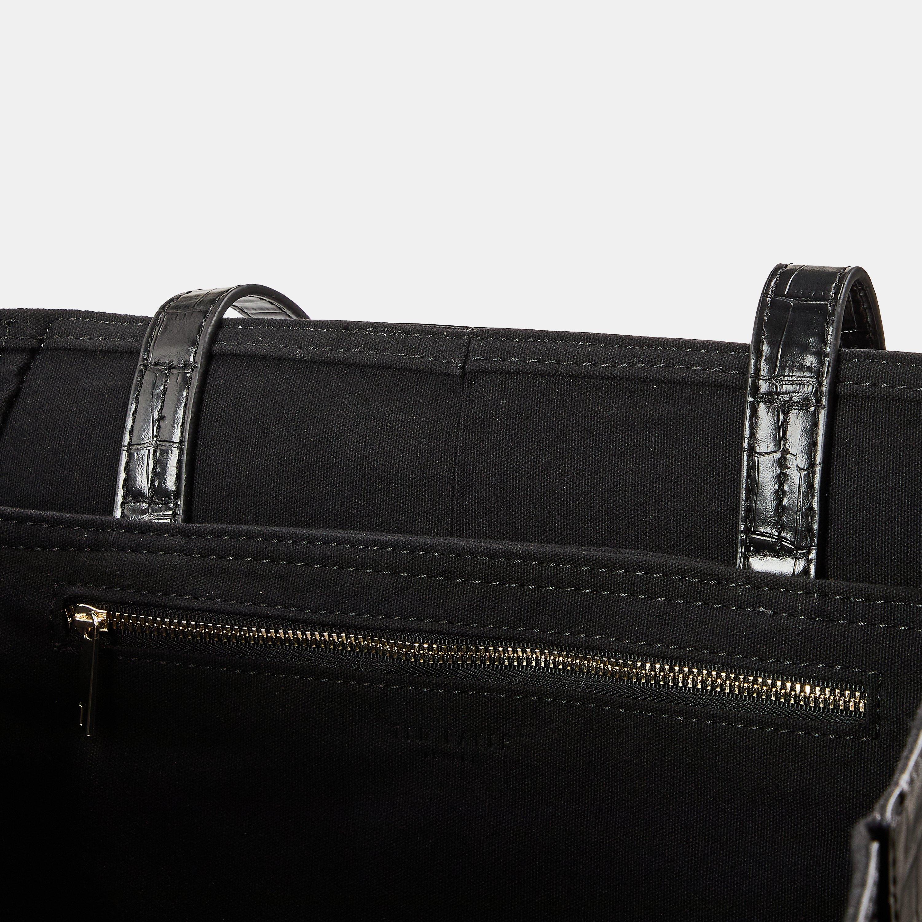 Black - Ted Baker - Women's Croc Shopper Shoulder Bag - 4