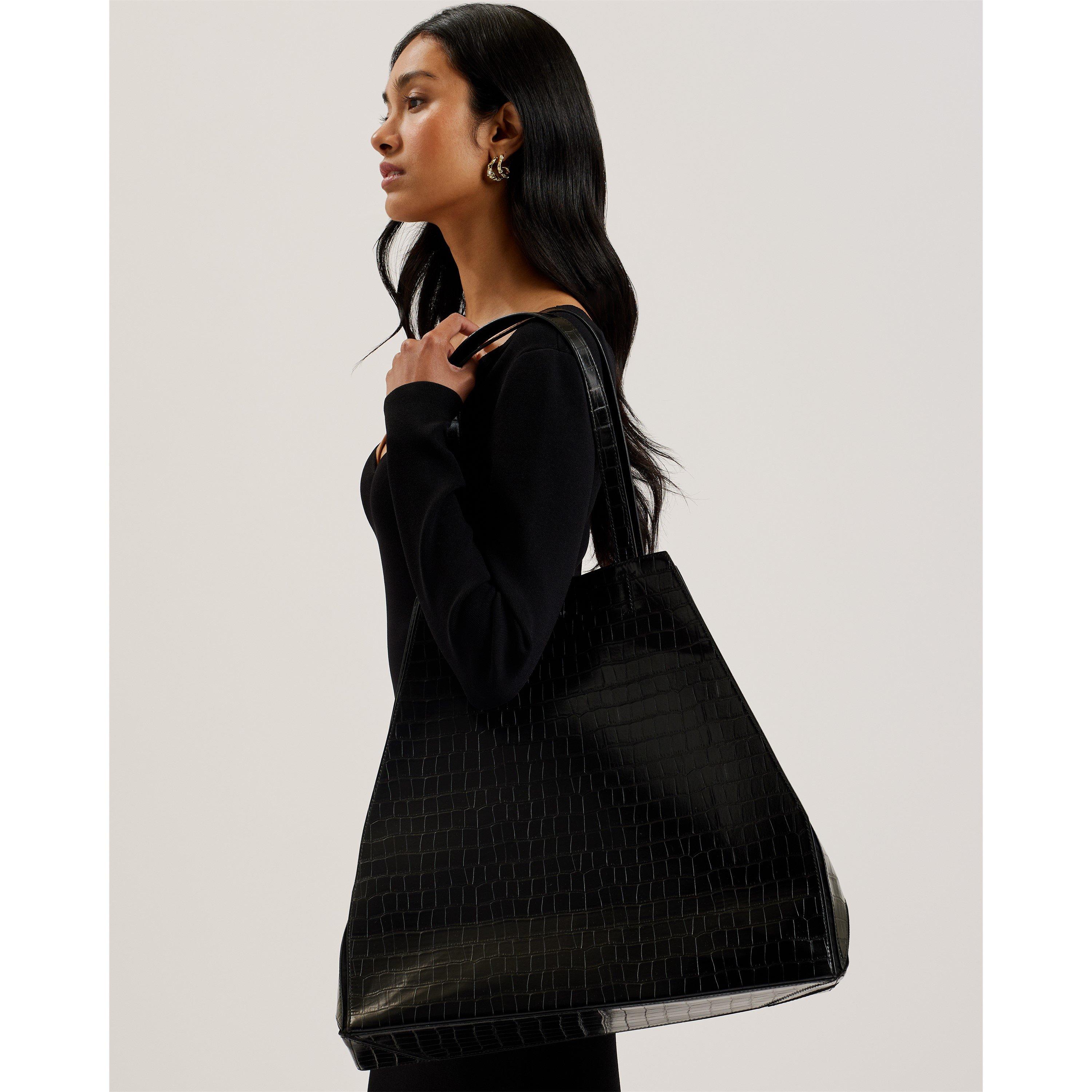 Black - Ted Baker - Women's Croc Shopper Shoulder Bag - 5
