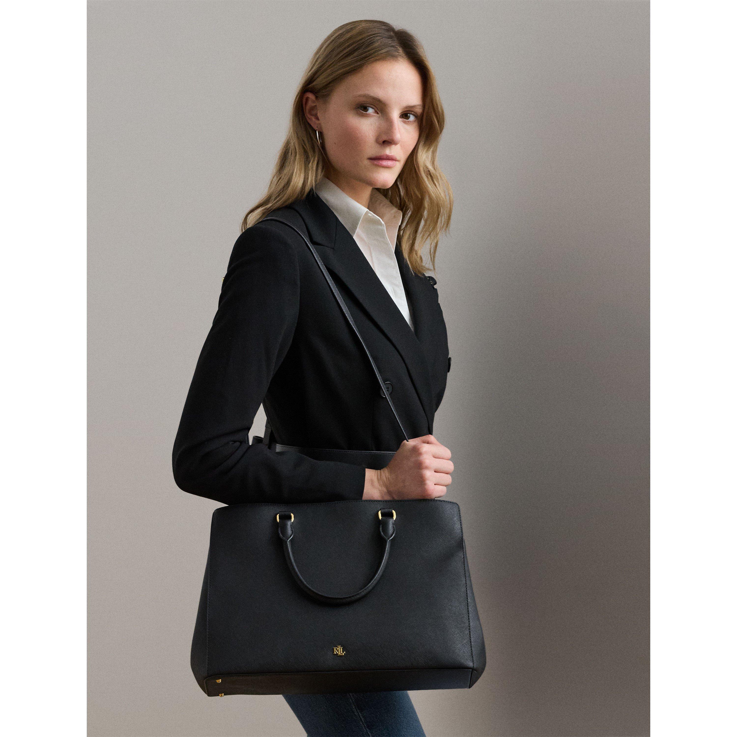 Black - Lauren by Ralph Lauren - Women's Hannah Satchel Bag - 7