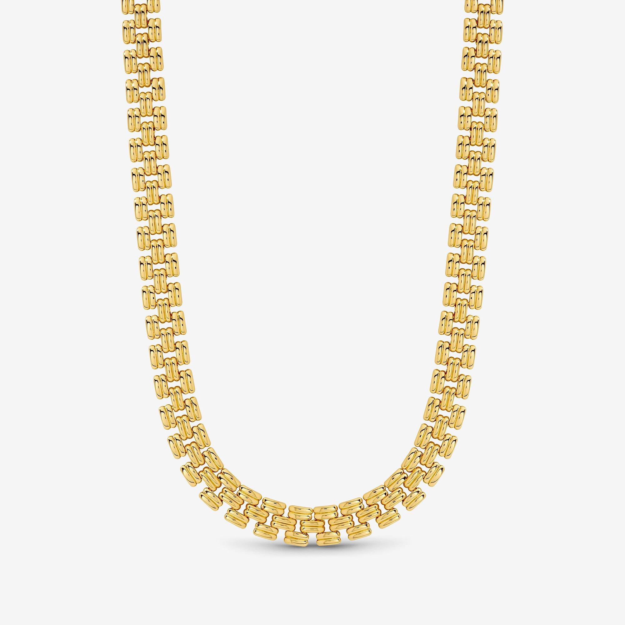 Gold - Jon Richard - 18K Gold Plated Gate Chain Necklace - 1