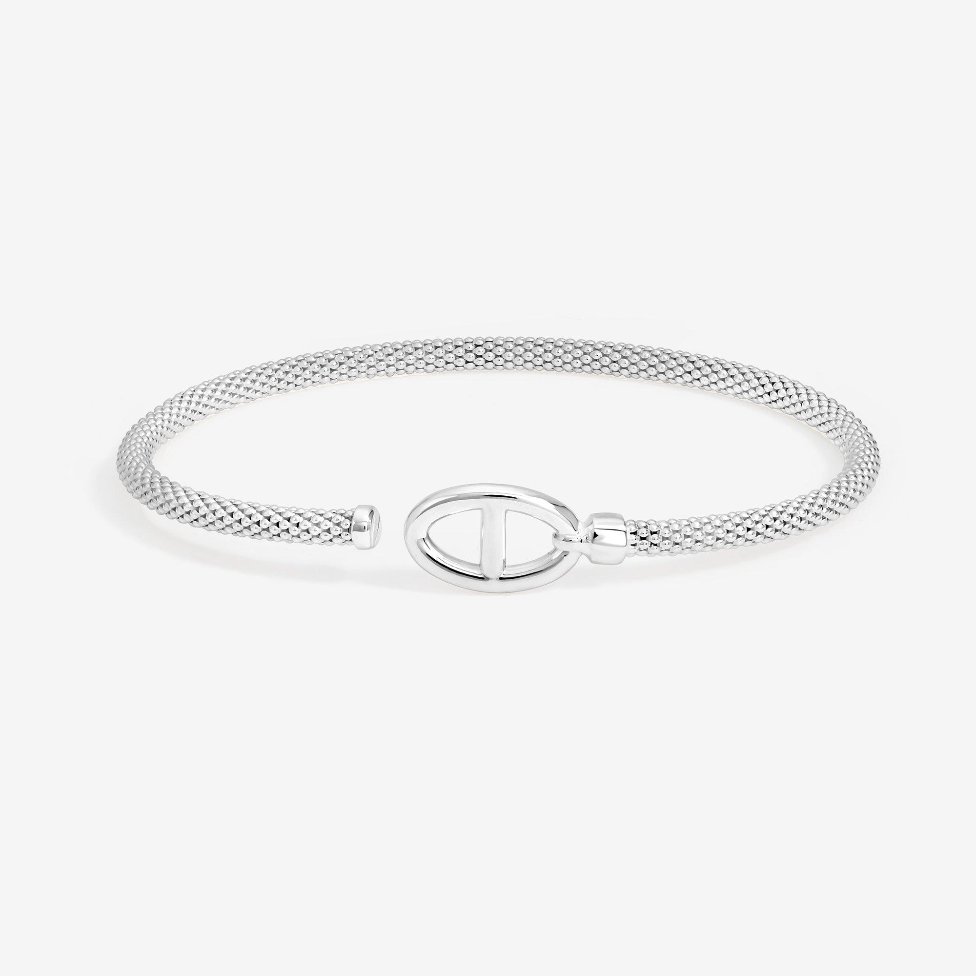 Silver - Simply Silver - Sterling Silver 925 Polished Marine Link Cuff - 1