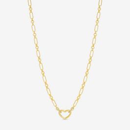 Inicio 14K Gold Plated Pave Heart Chain Necklace