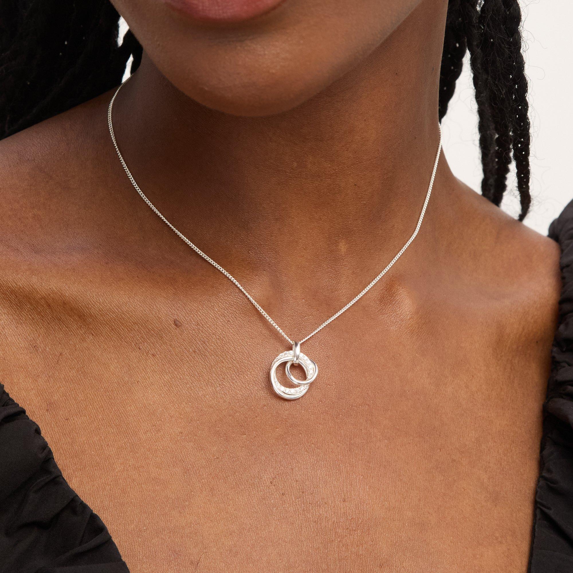 Silver - Simply Silver - Sterling Silver 925 CZ Interlink Knot Pendant - 3