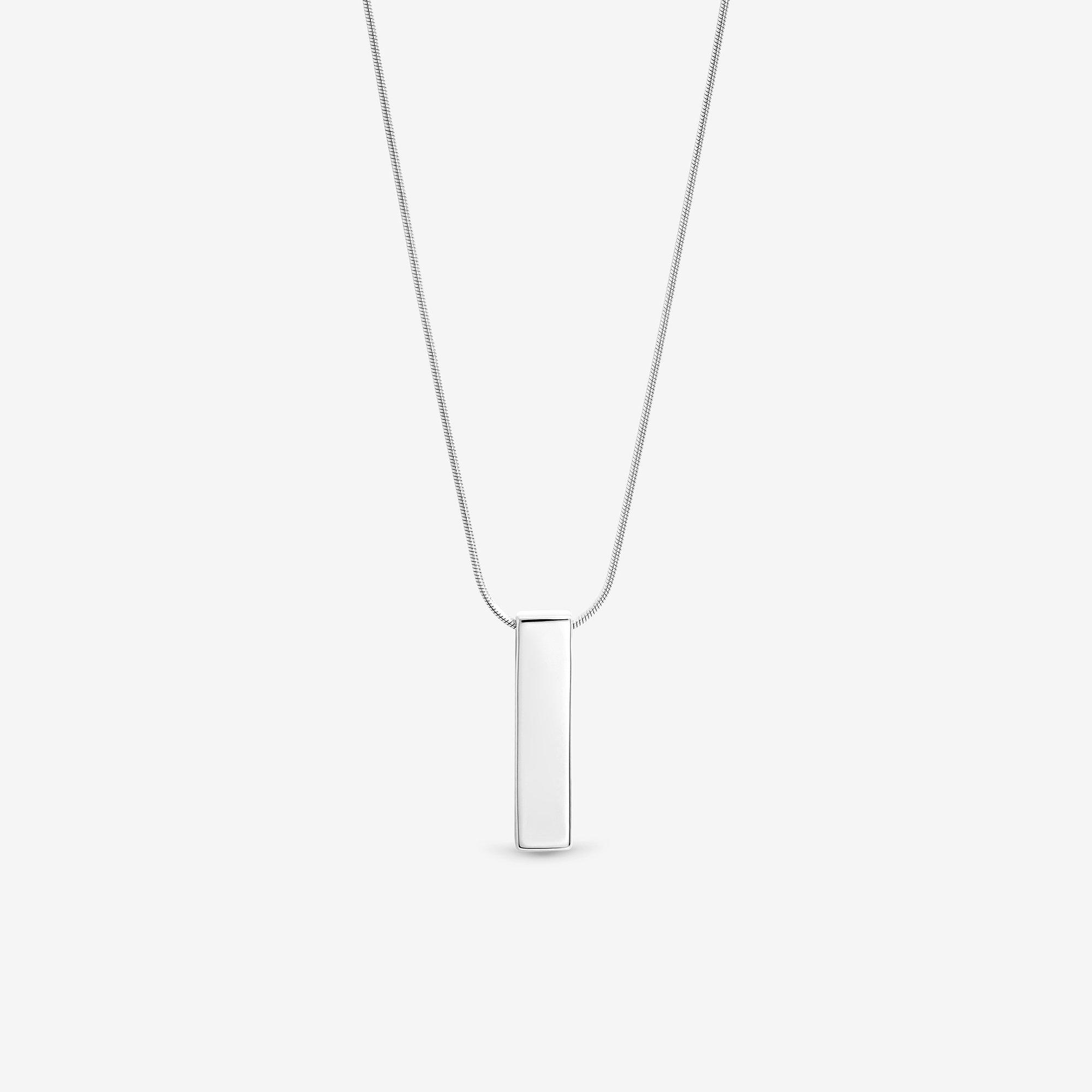 Silver - Simply Silver - Sterling Silver 925 Polished Bar Pendant - 2