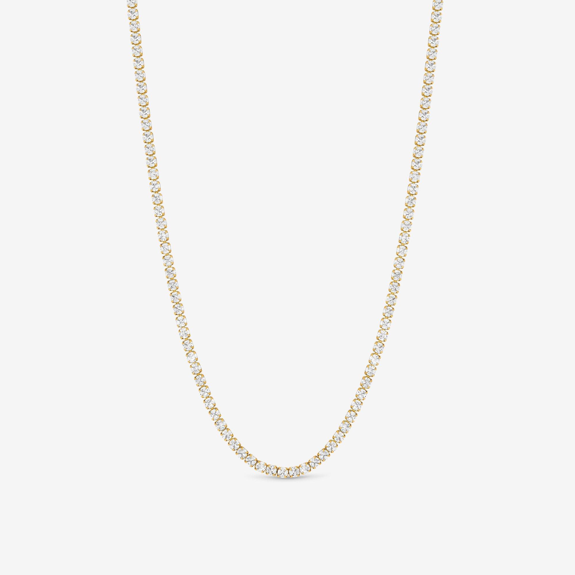 Silver - Jon Richard - Waterproof Sterling Silver Plated Tennis Necklace - 1