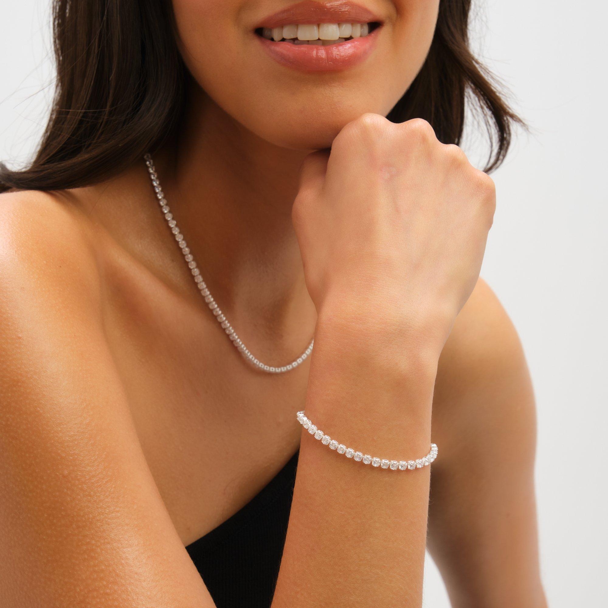 Silver - Jon Richard - Waterproof Sterling Silver Plated Tennis Bracelet - 2