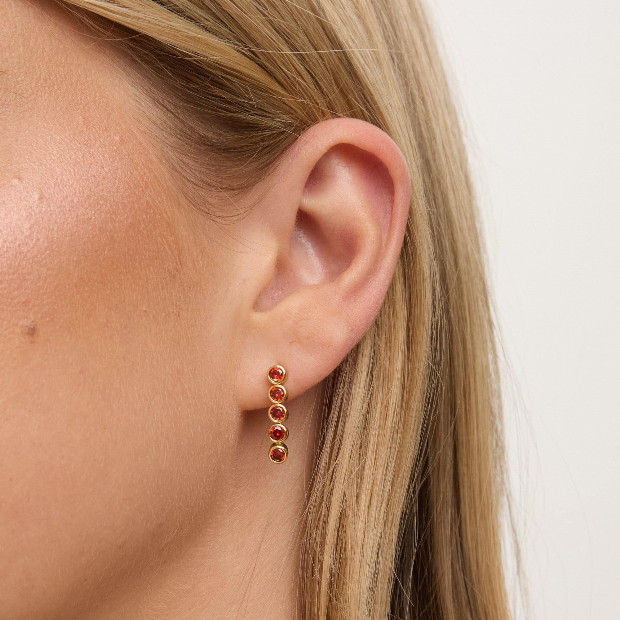 Gold - Jon Richard - 14K Gold Plated CZ Tennis Earrings - Gift Box - 3