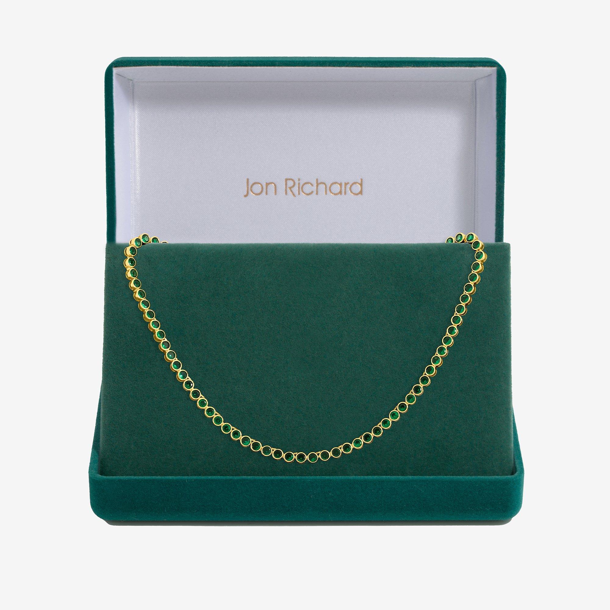 Gold - Jon Richard - 14K Gold Plated CZ Tennis Necklace - Gift Box - 1
