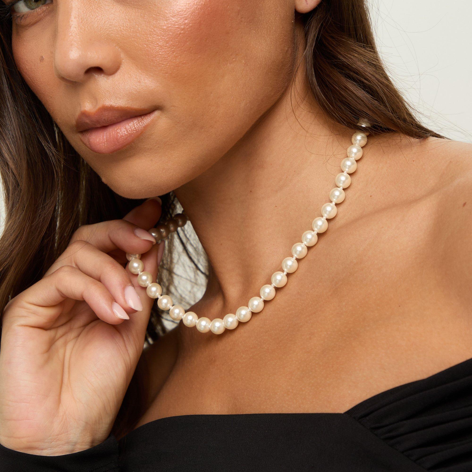 Gold - Jon Richard - Gold Plated Single Row Pearl Necklace - 2