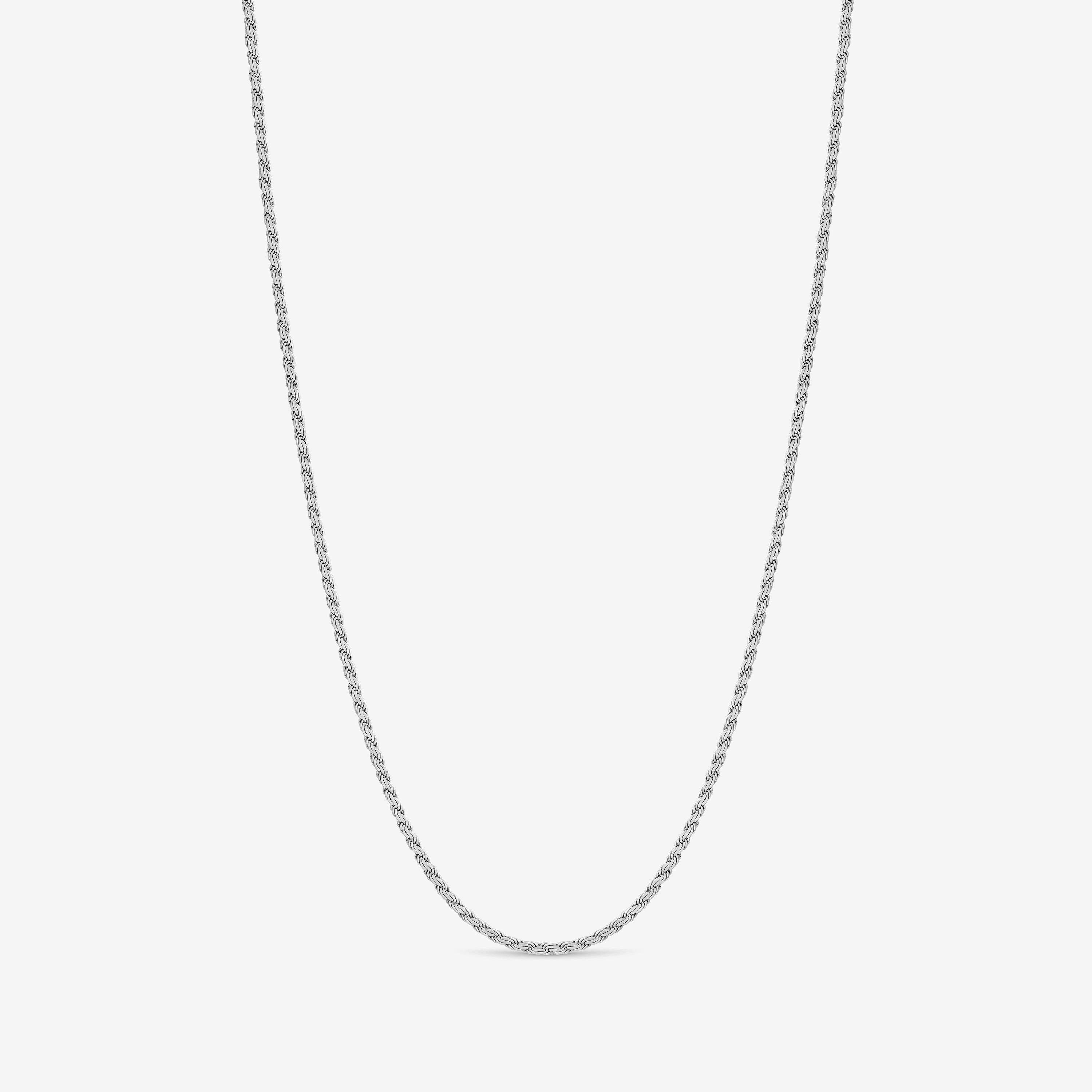 Silver - Simply Silver - Sterling Silver 925 Textured Chain Necklace - 1