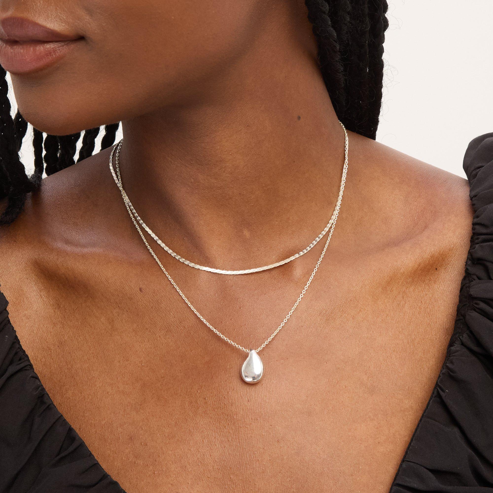 Silver - Simply Silver - Sterling Silver 925 Textured Chain Necklace - 4