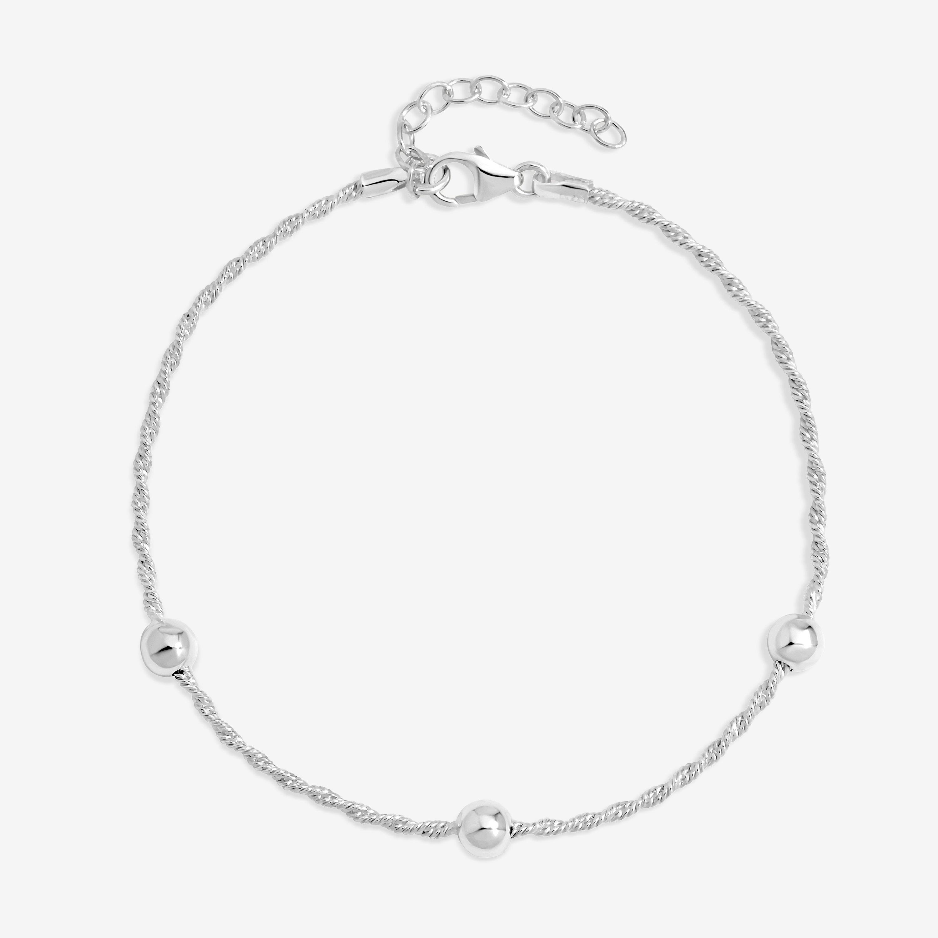 Silver - Simply Silver - Sterling Silver 925 Station Allway Bracelet - 1