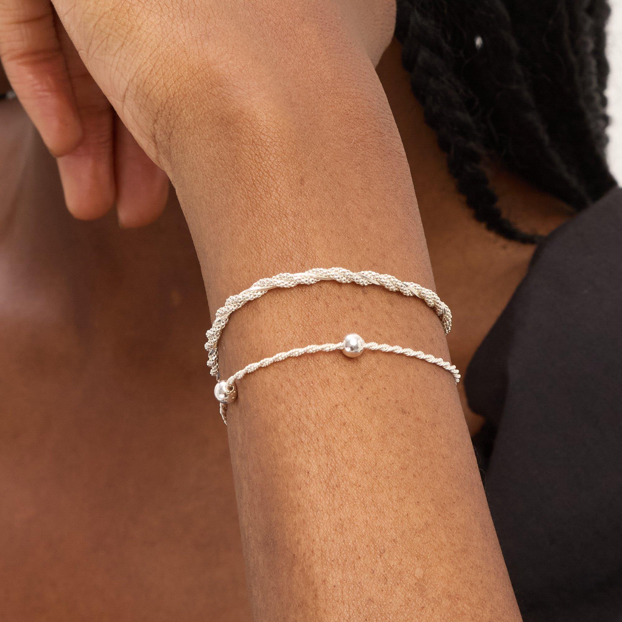 Silver - Simply Silver - Sterling Silver 925 Station Allway Bracelet - 2