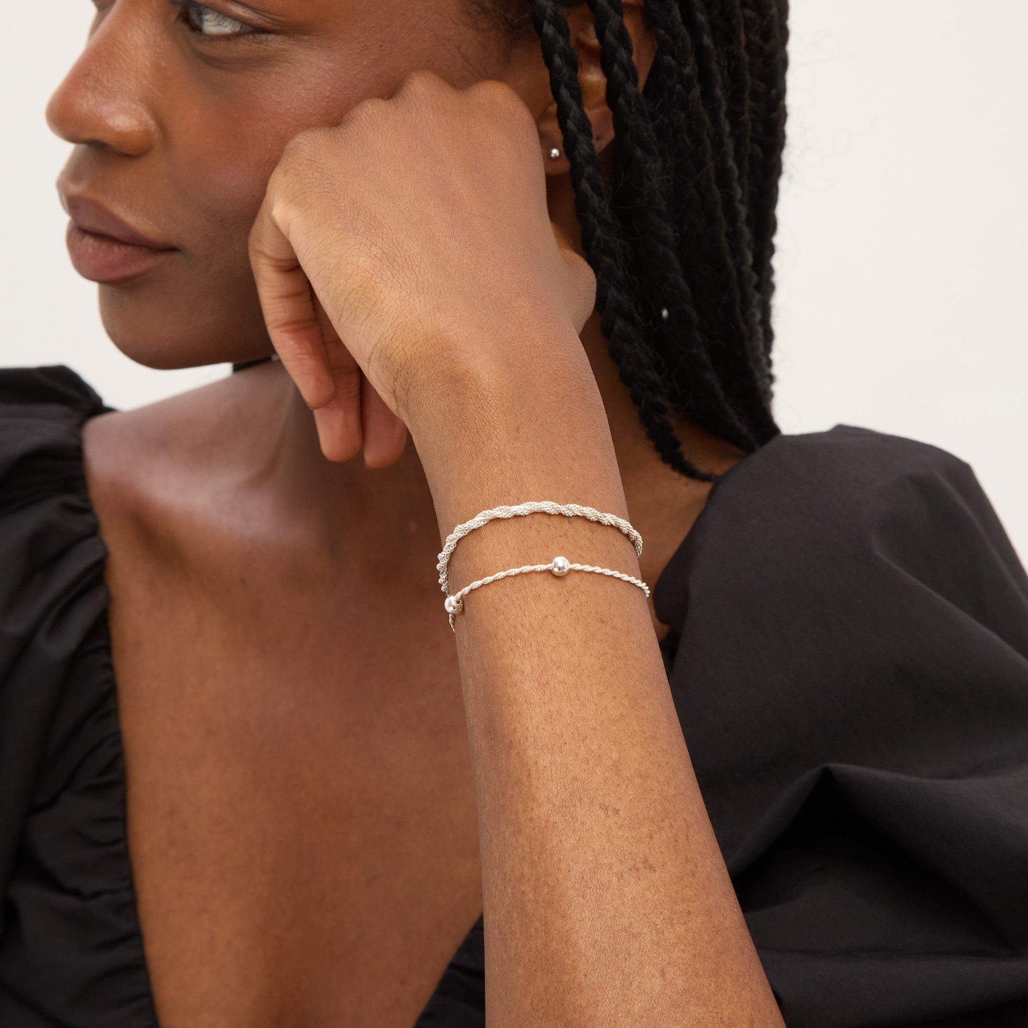 Silver - Simply Silver - Sterling Silver 925 Station Allway Bracelet - 4