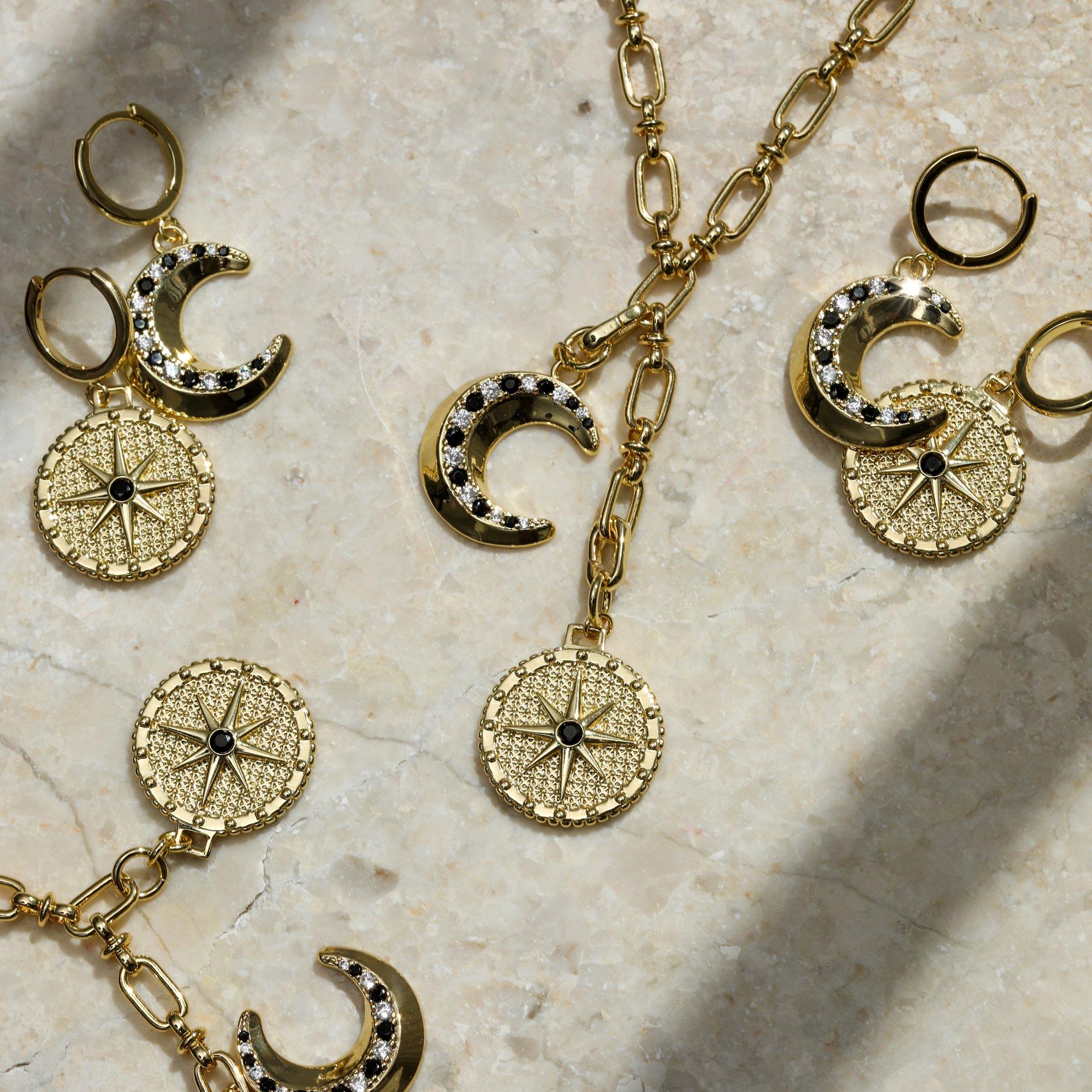 Gold - Inicio - 14K Gold Plated Celestial Charm Bracelet - 2