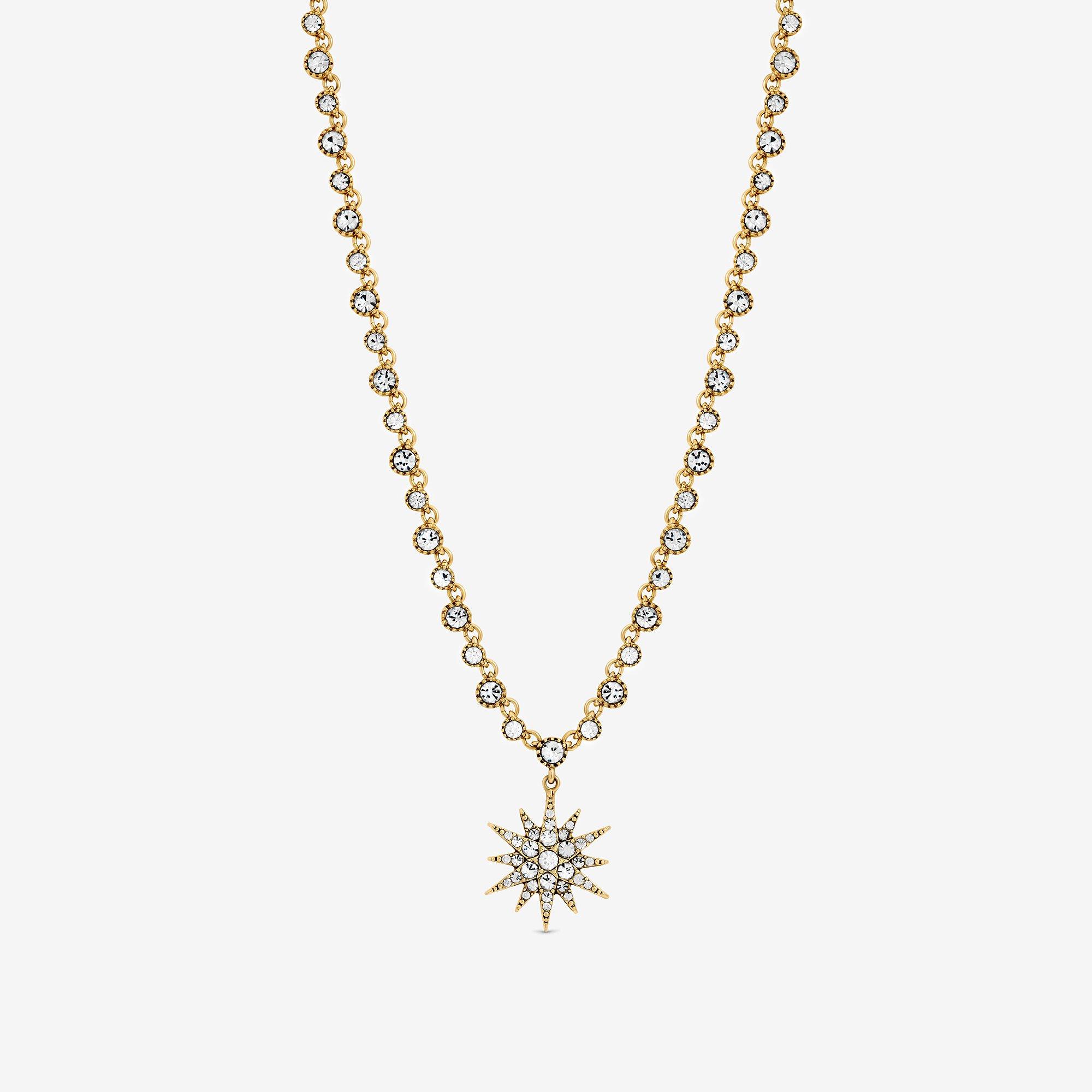 Gold - Mood - Antique Gold Crystal Celestial Pendant - 1