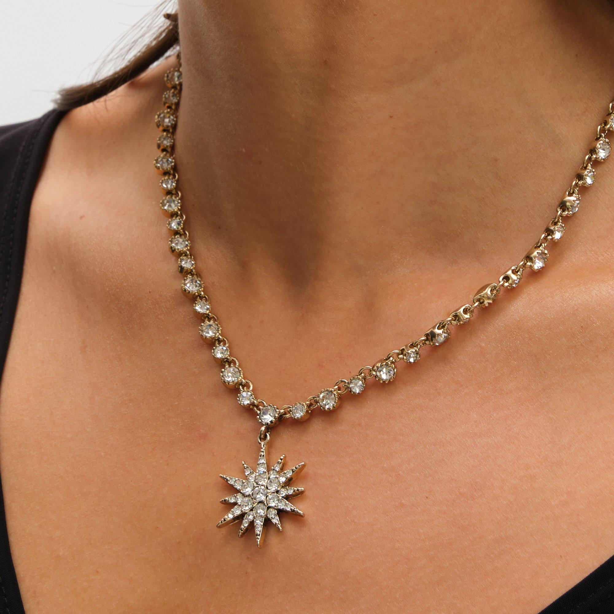 Gold - Mood - Antique Gold Crystal Celestial Pendant - 3