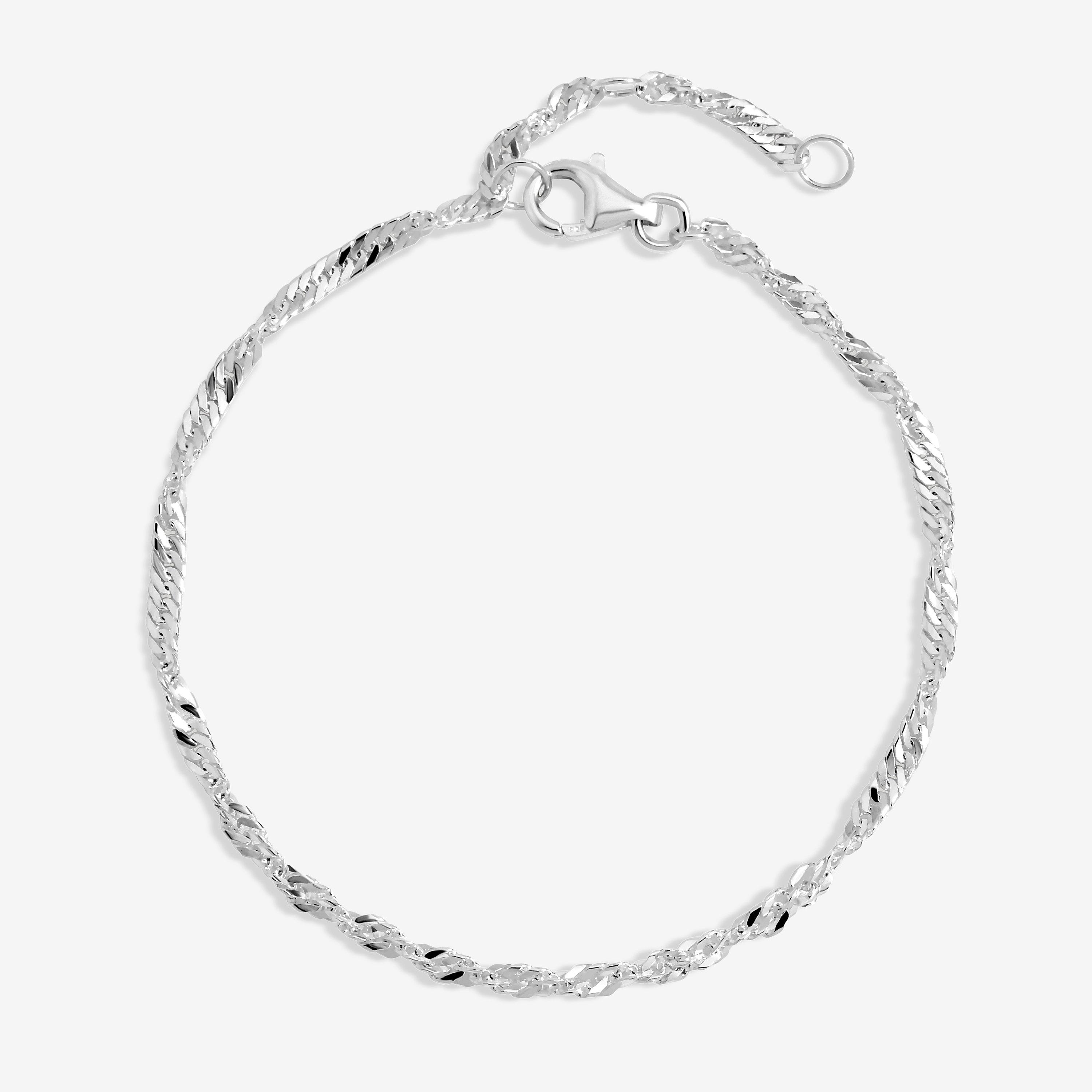 Silver - Simply Silver - Sterling Silver 925 Polished Twist Chain Bracelet - 1