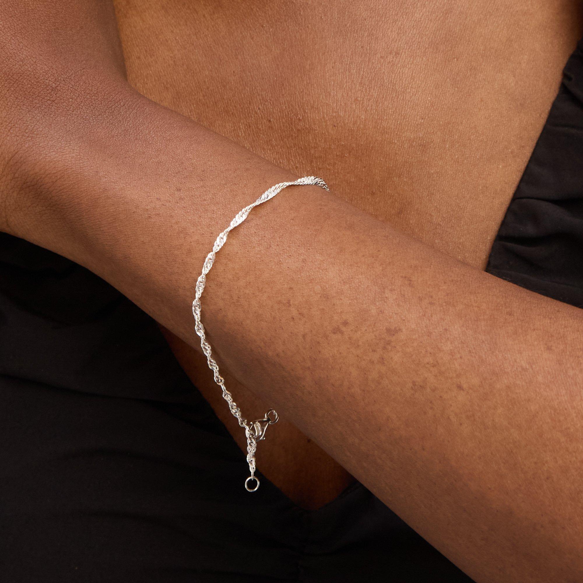 Silver - Simply Silver - Sterling Silver 925 Polished Twist Chain Bracelet - 2
