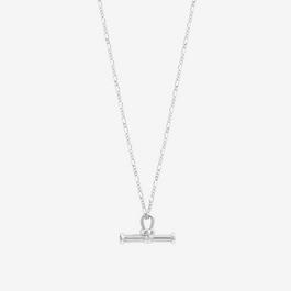 Simply Silver Sterling Silver 925 Textured T Bar Necklace