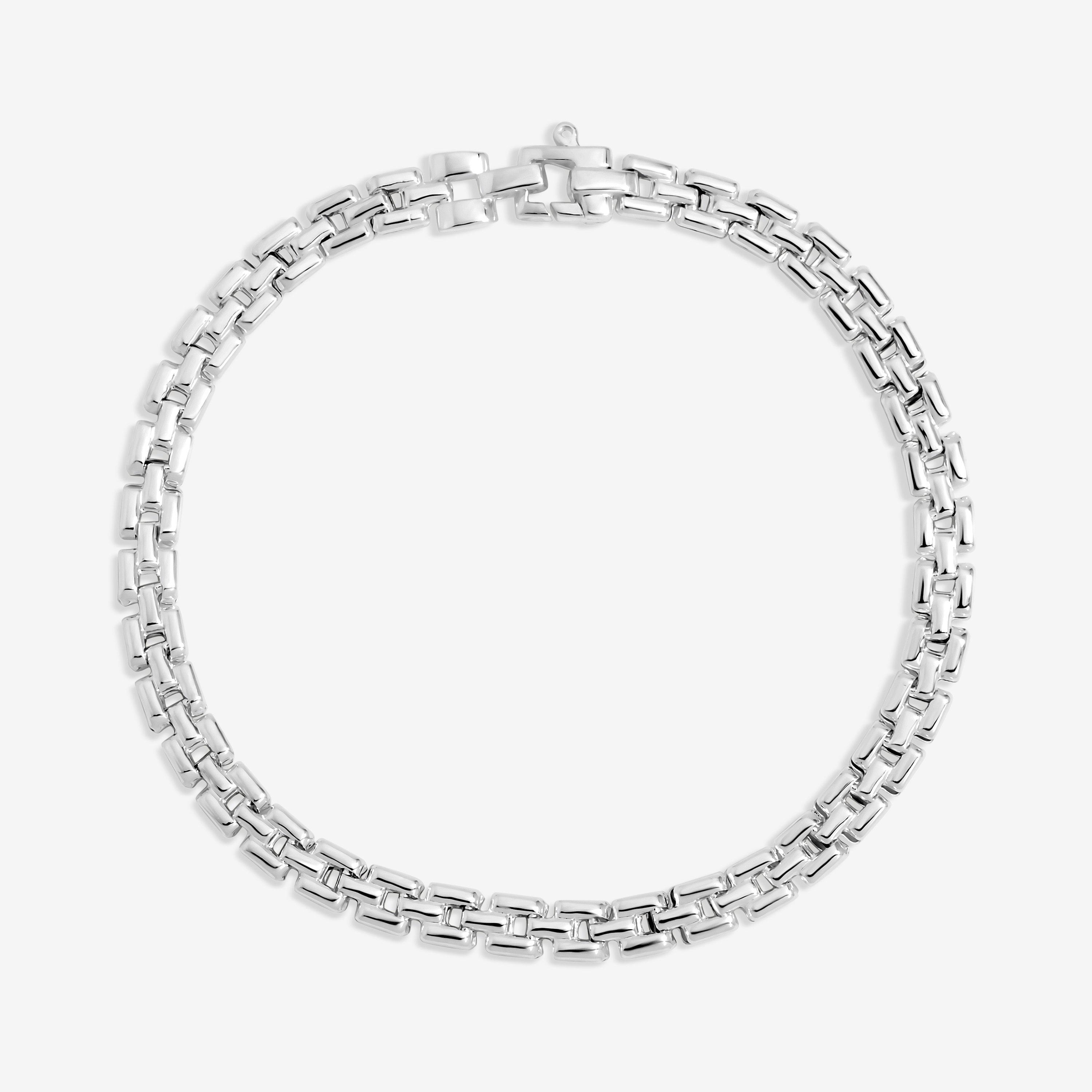 Silver - Simply Silver - Sterling Silver 925 Polished Gate Chain Bracelet - 1