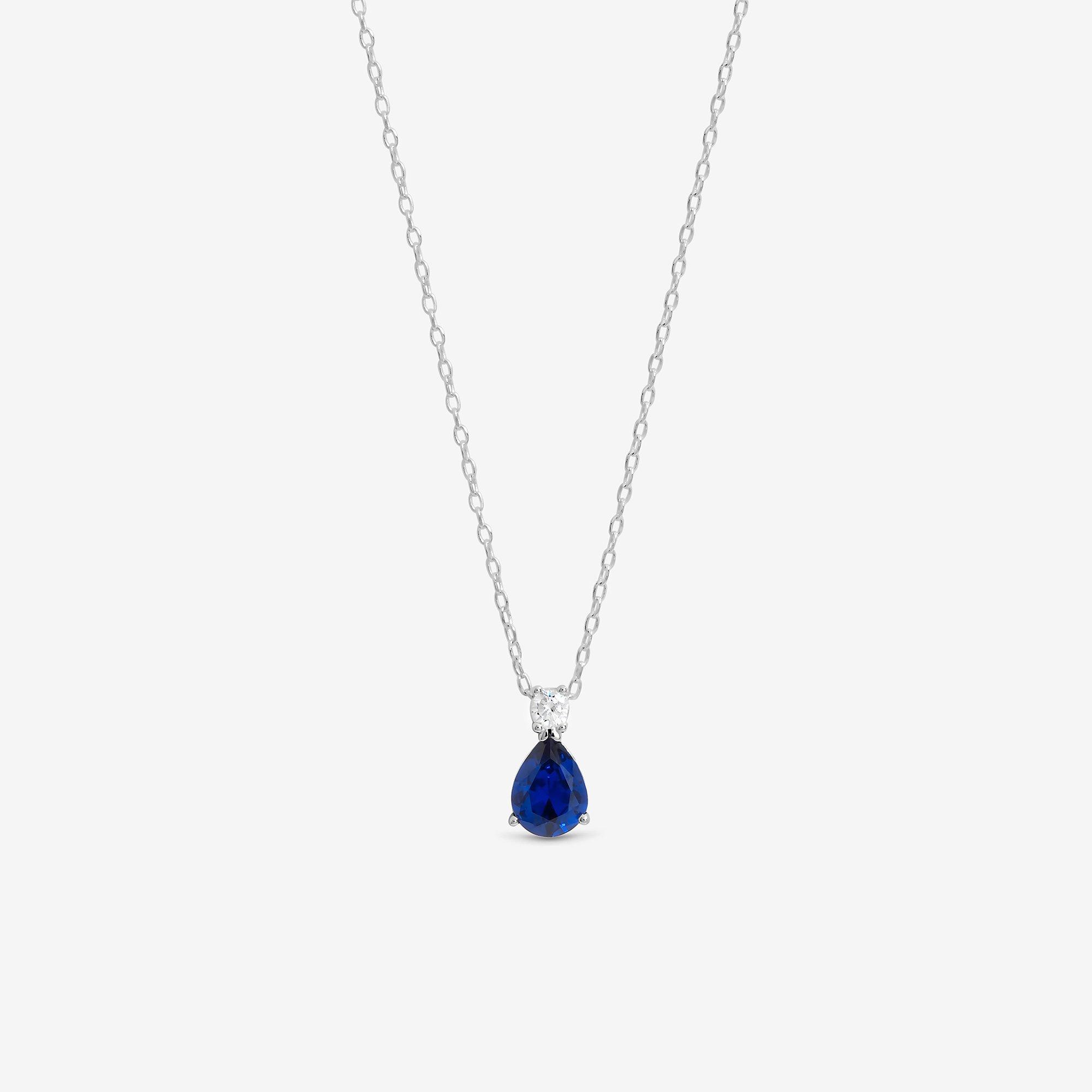 Simply Silver Sterling Silver 925 CZ Sapphire Pendant