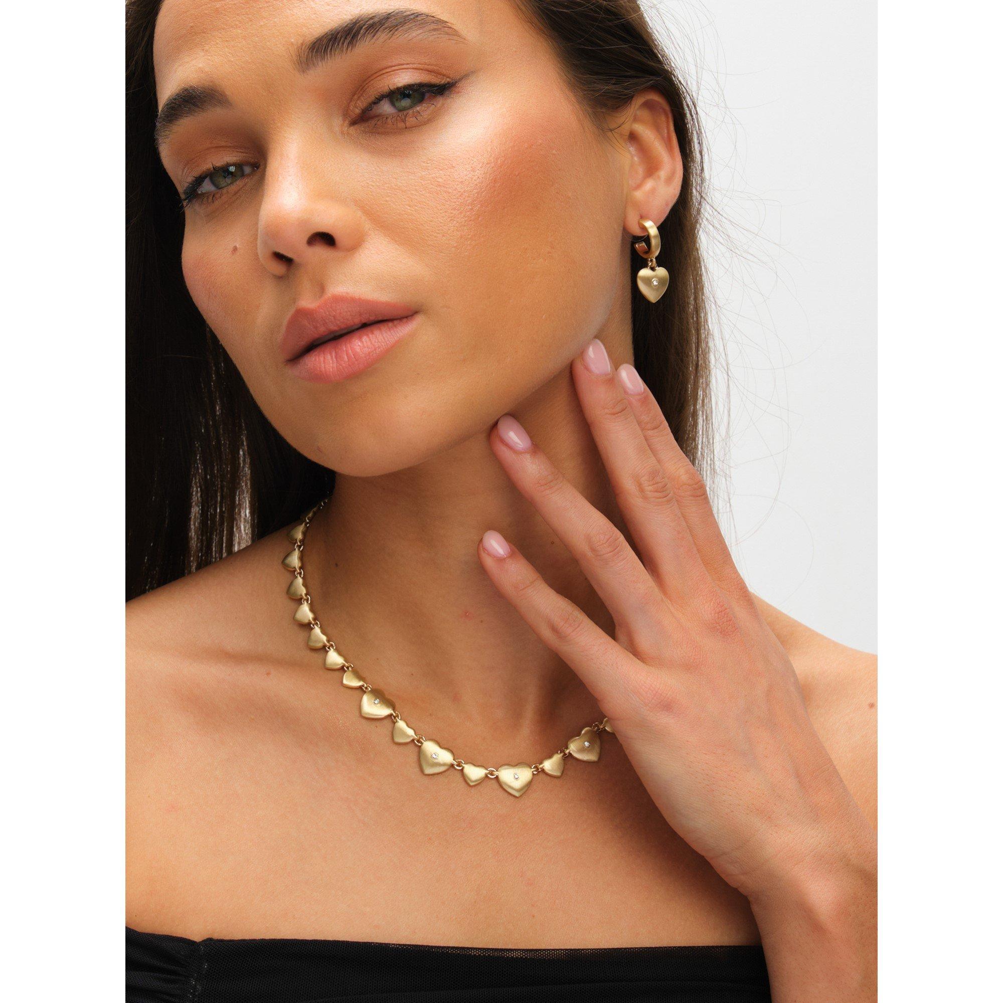 Gold - Jon Richard - Gold Plated Heart & Crystal Necklace - Gift Pouch - 3