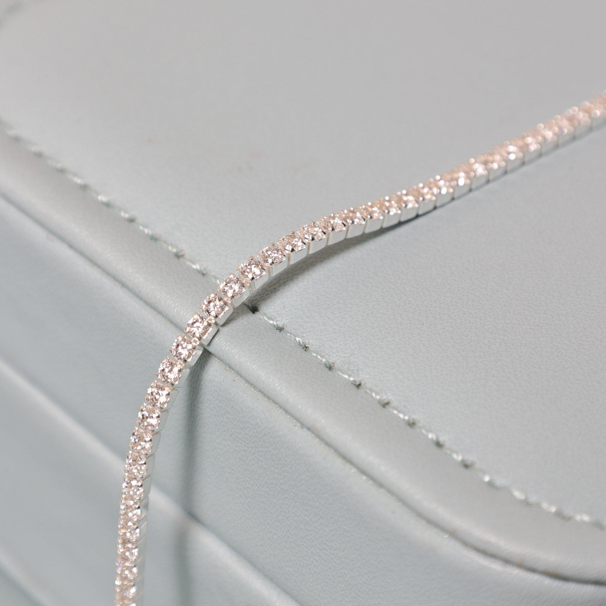 Silver - Simply Silver - Sterling Silver 925 CZ Fine Tennis Bracelet - 3