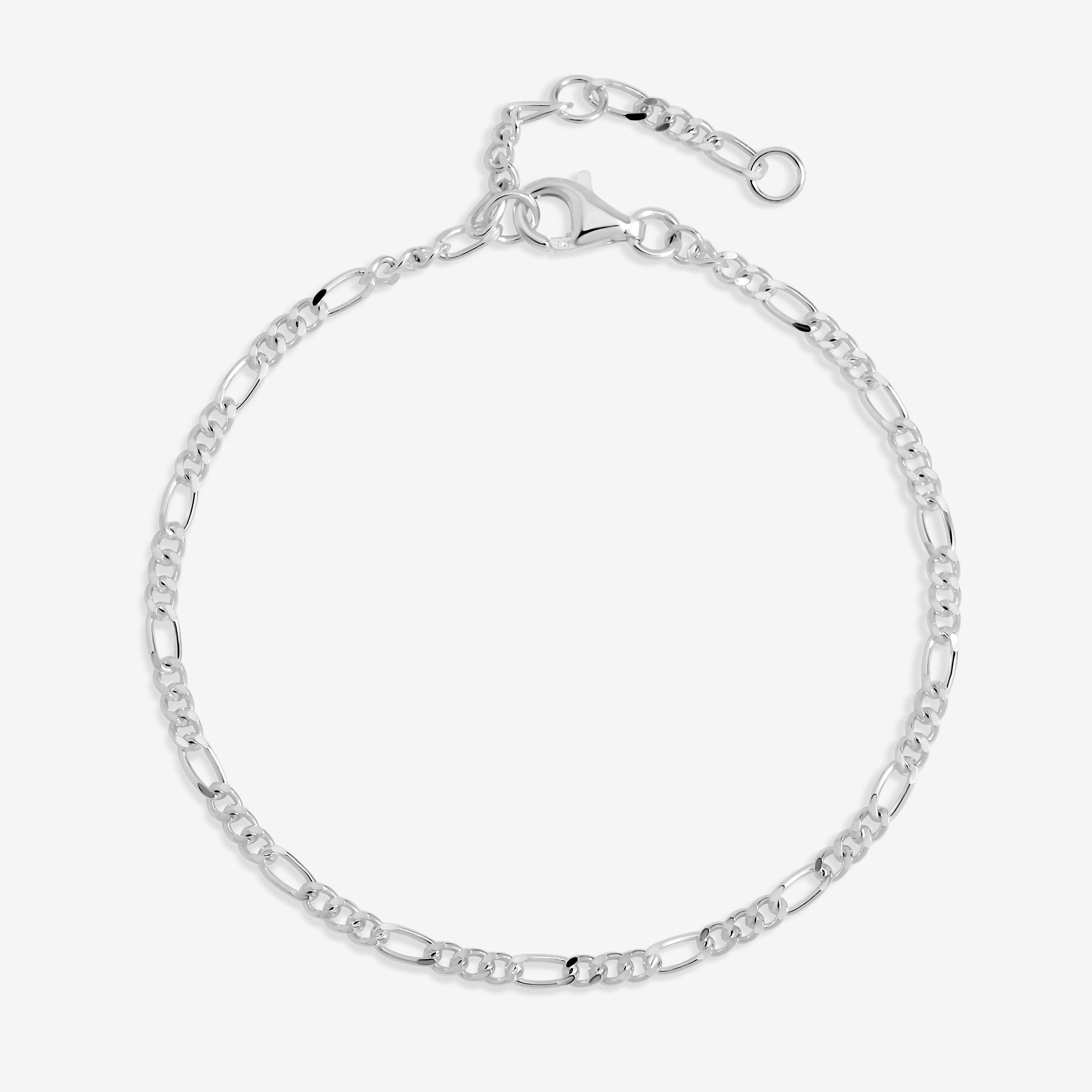 Silver - Simply Silver - Sterling Silver 925 Figaro Chain Bracelet - 1