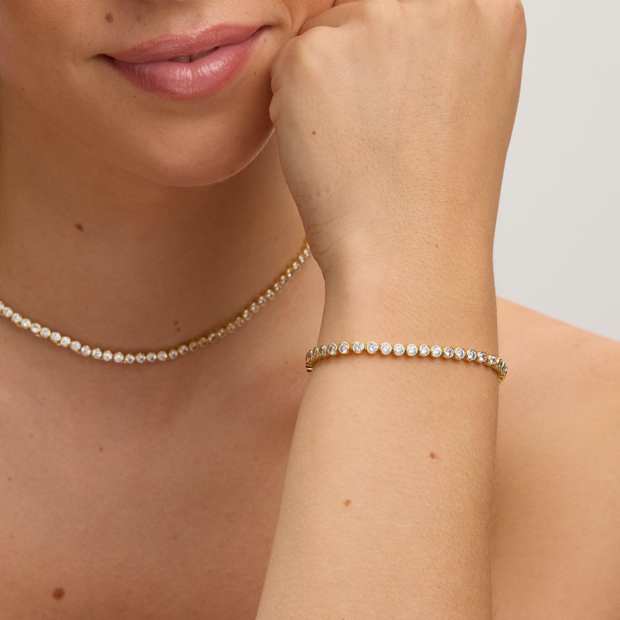 Gold - Jon Richard - 14K Gold Plated CZ Tennis Necklace - Gift Box - 4