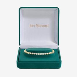 Jon Richard 14K Gold Plated CZ Tennis Bracelet - Gift Box