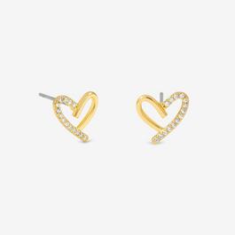 Jon Richard 14K Gold Plated Crystal & Polished Heart Studs
