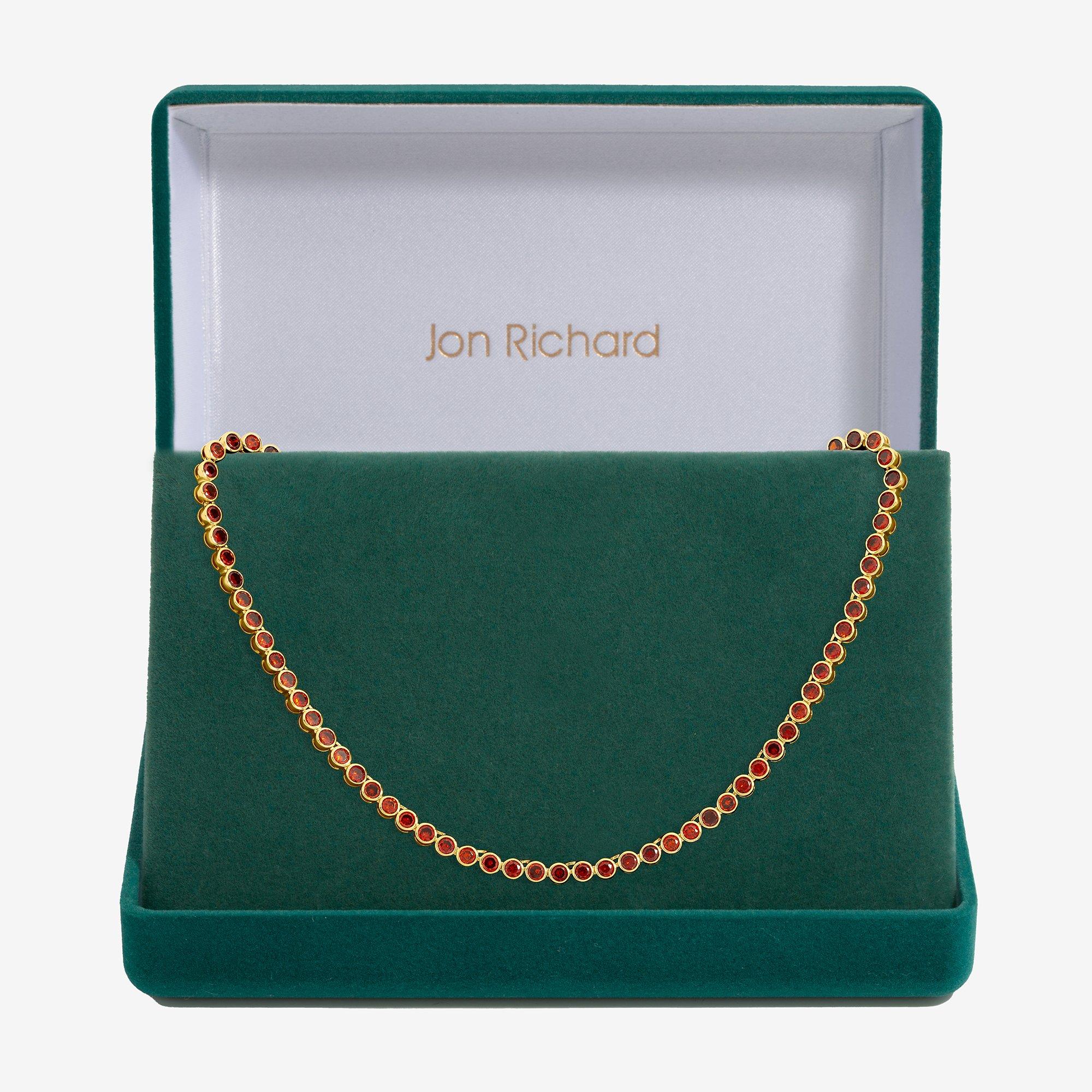 Gold - Jon Richard - 14K Gold Plated CZ Tennis Necklace - Gift Box - 1
