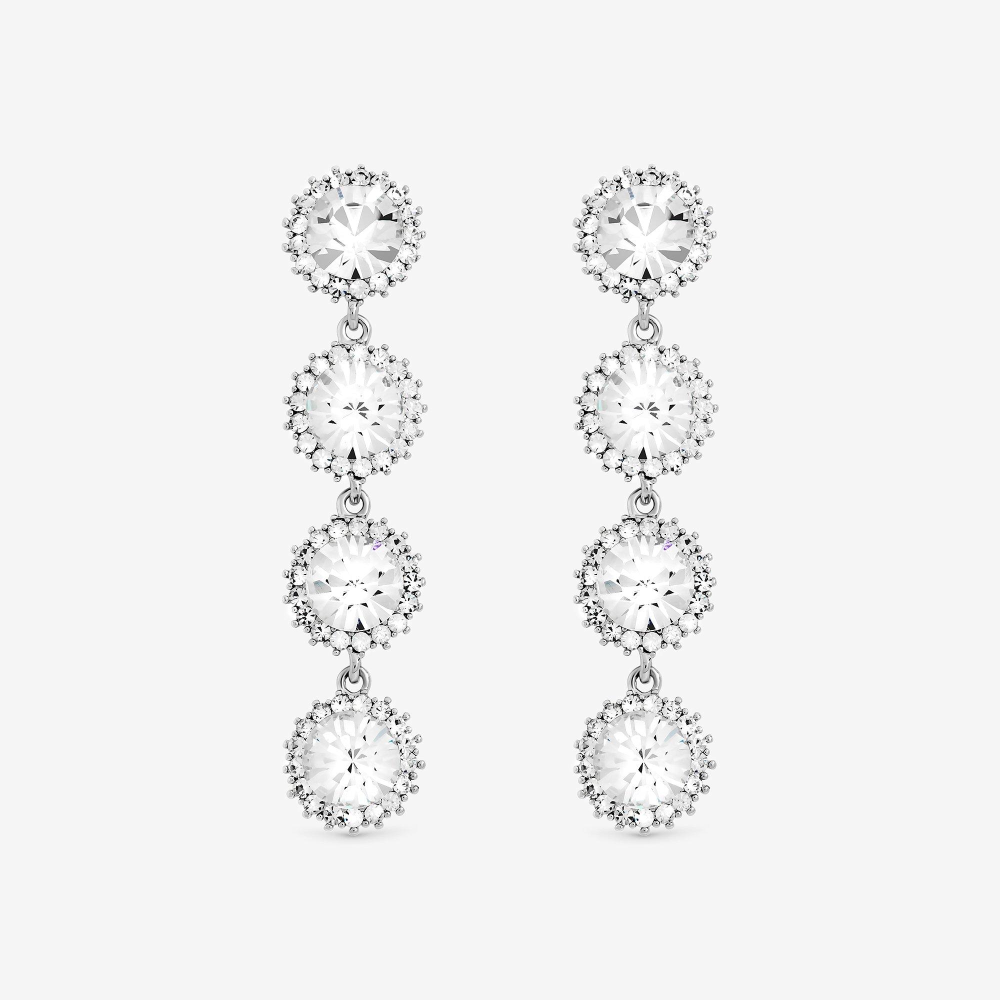 Silver - Jon Richard - Crystal Statement Drop Earring - 1