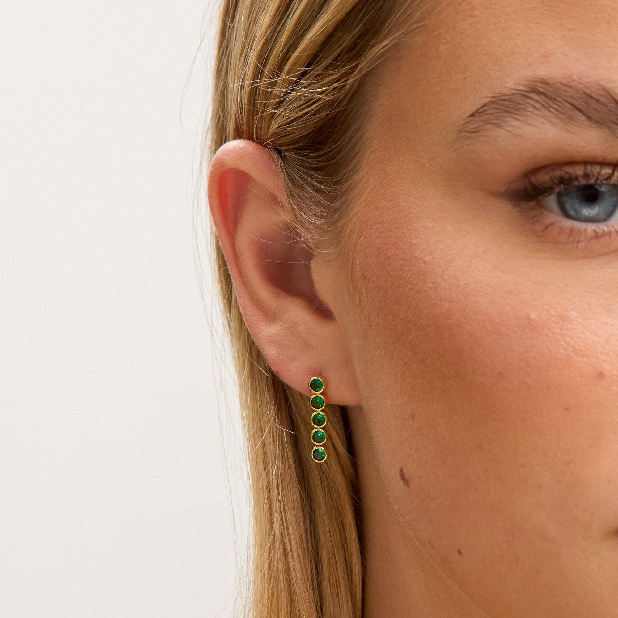 Gold - Jon Richard - 14K Gold Plated CZ Tennis Earrings - Gift Box - 3