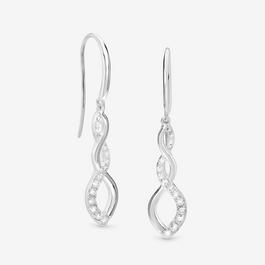 Jon Richard Sterling Silver 925 CZ Infinity Drop Earrings