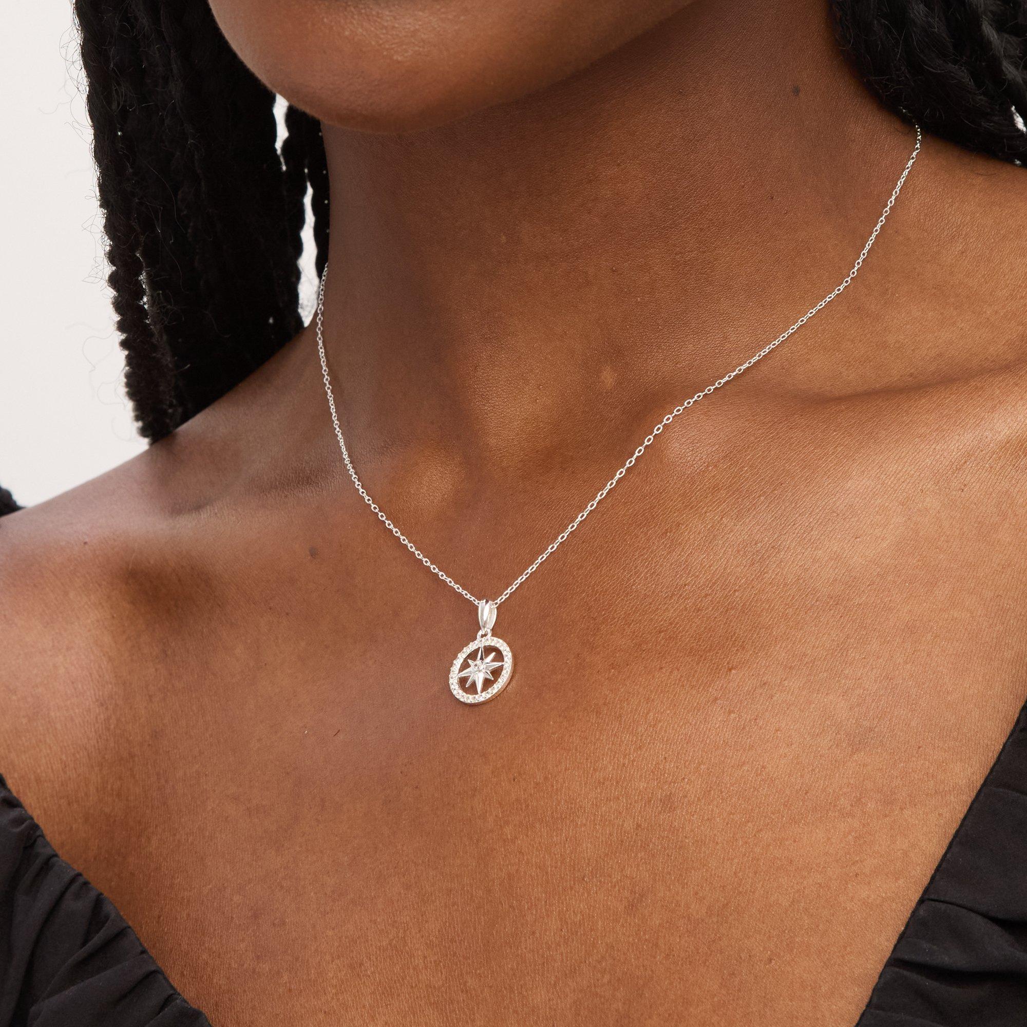 Silver - Simply Silver - Sterling Silver 925 CZ Pave Celestial Pendant - 2