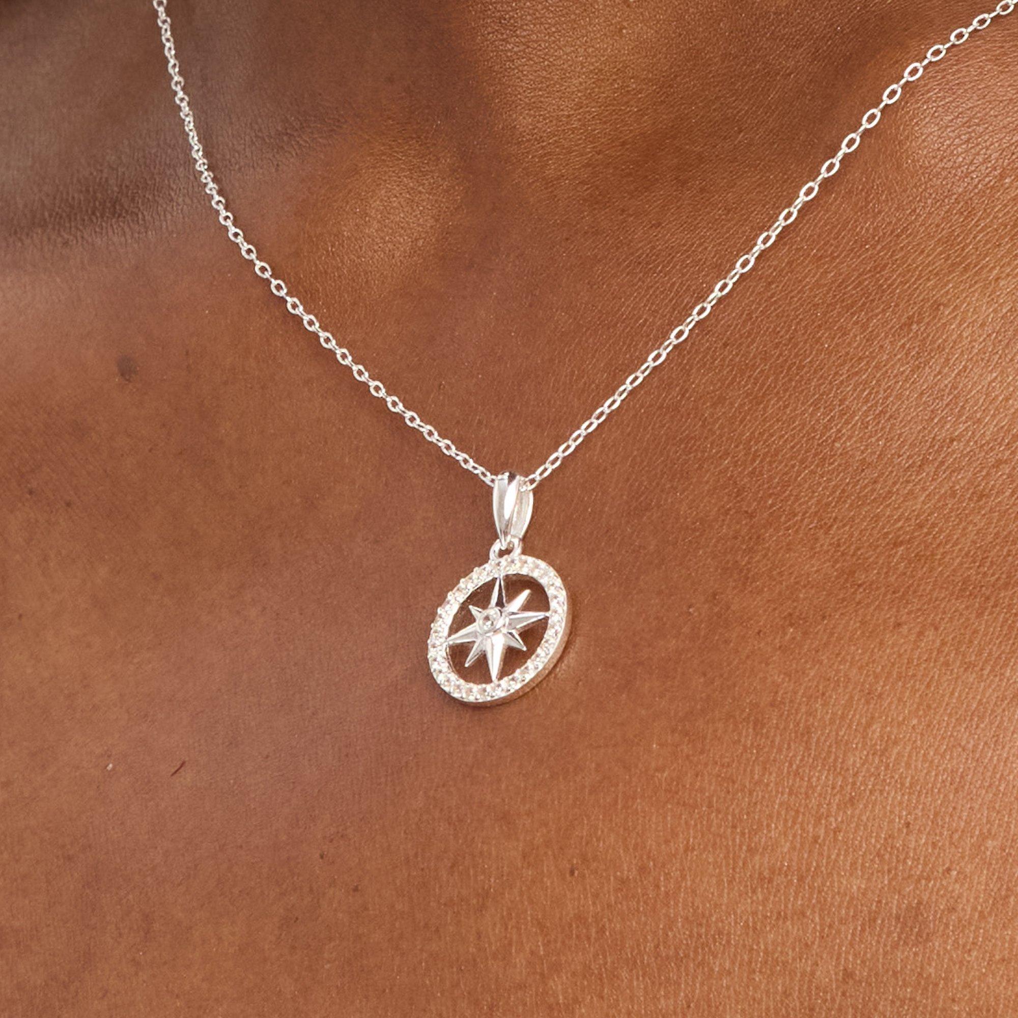 Silver - Simply Silver - Sterling Silver 925 CZ Pave Celestial Pendant - 4