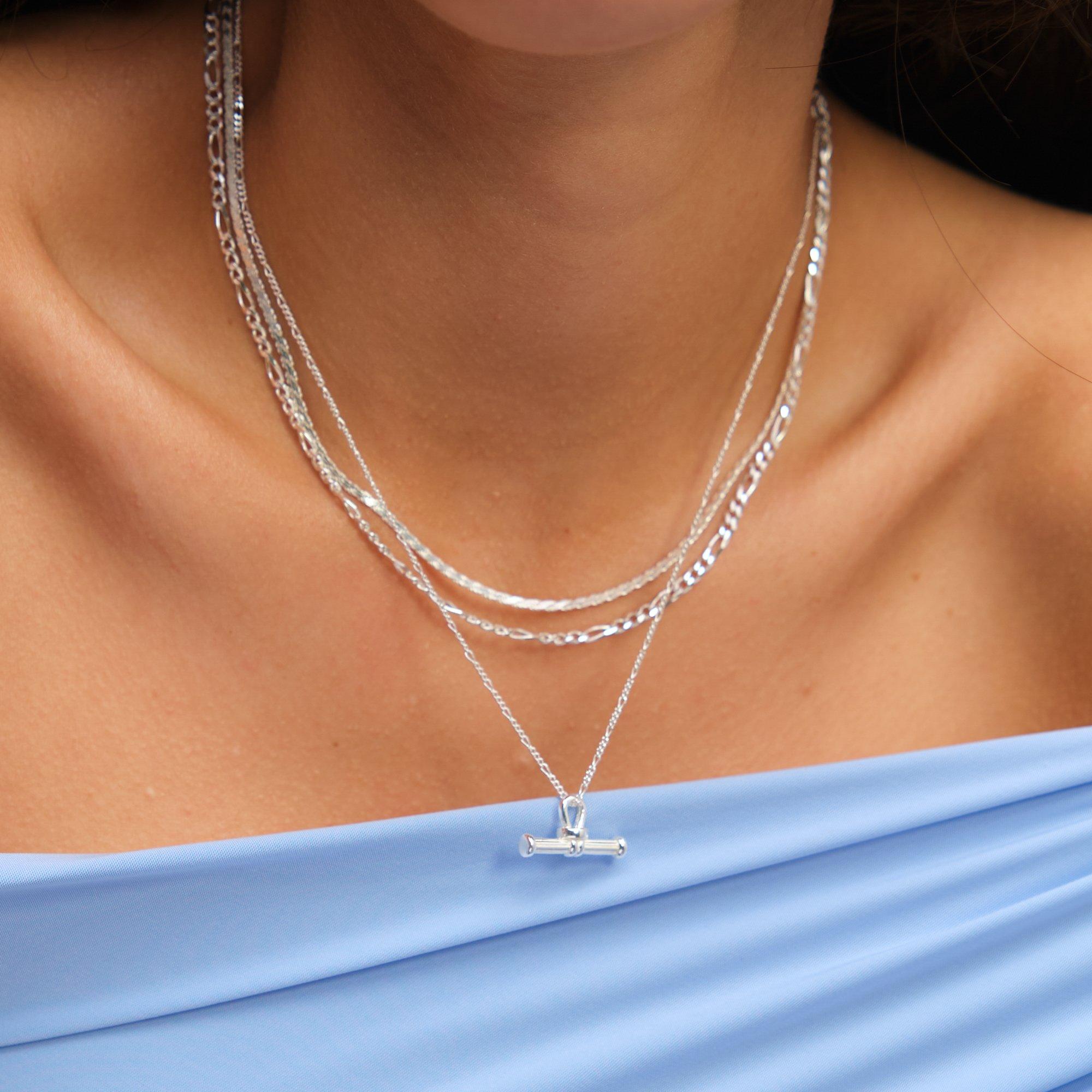 Silver - Simply Silver - Sterling Silver 925 Figaro Chain Necklace - 2