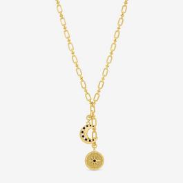 Inicio 14K Gold Plated Celestial Multi Charm Drop Pendan