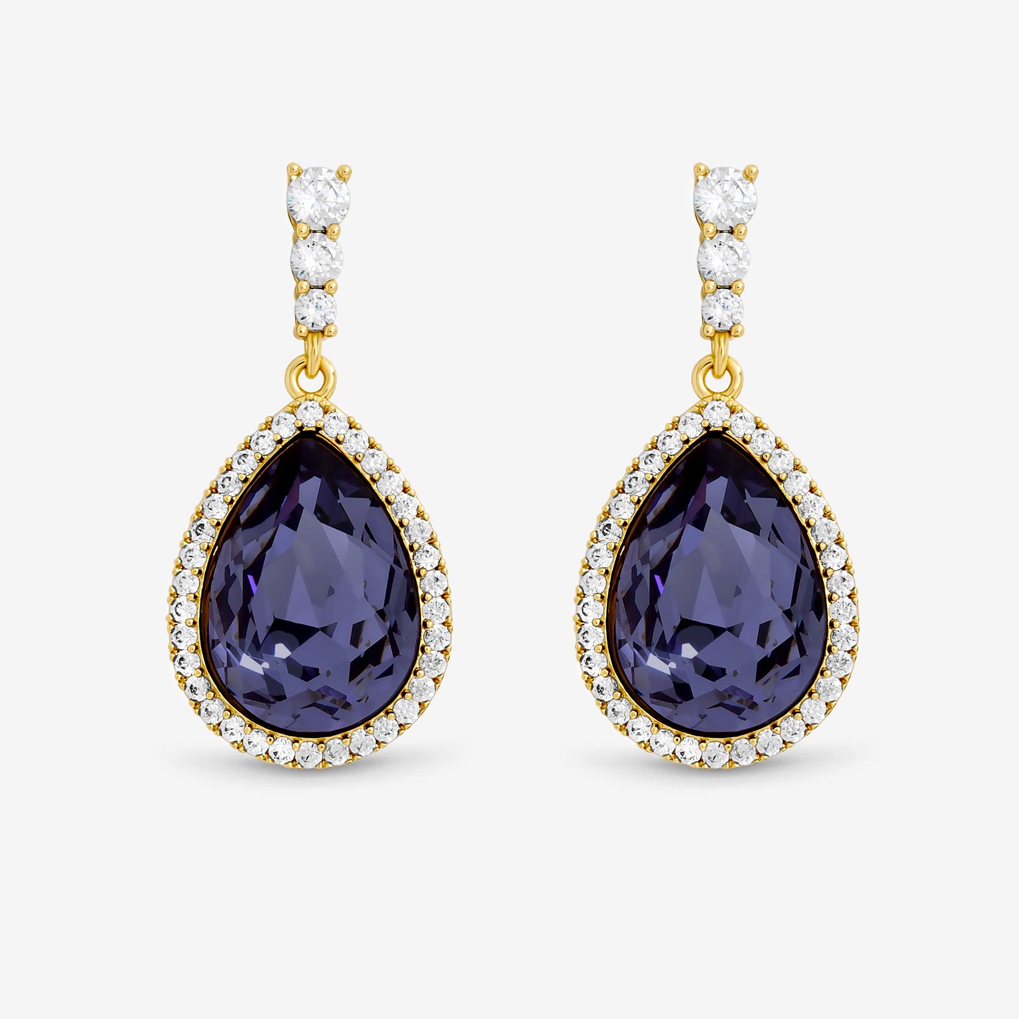 Silver - Jon Richard - Rhodium Plated & Crystal Vitrail Drop Earrings