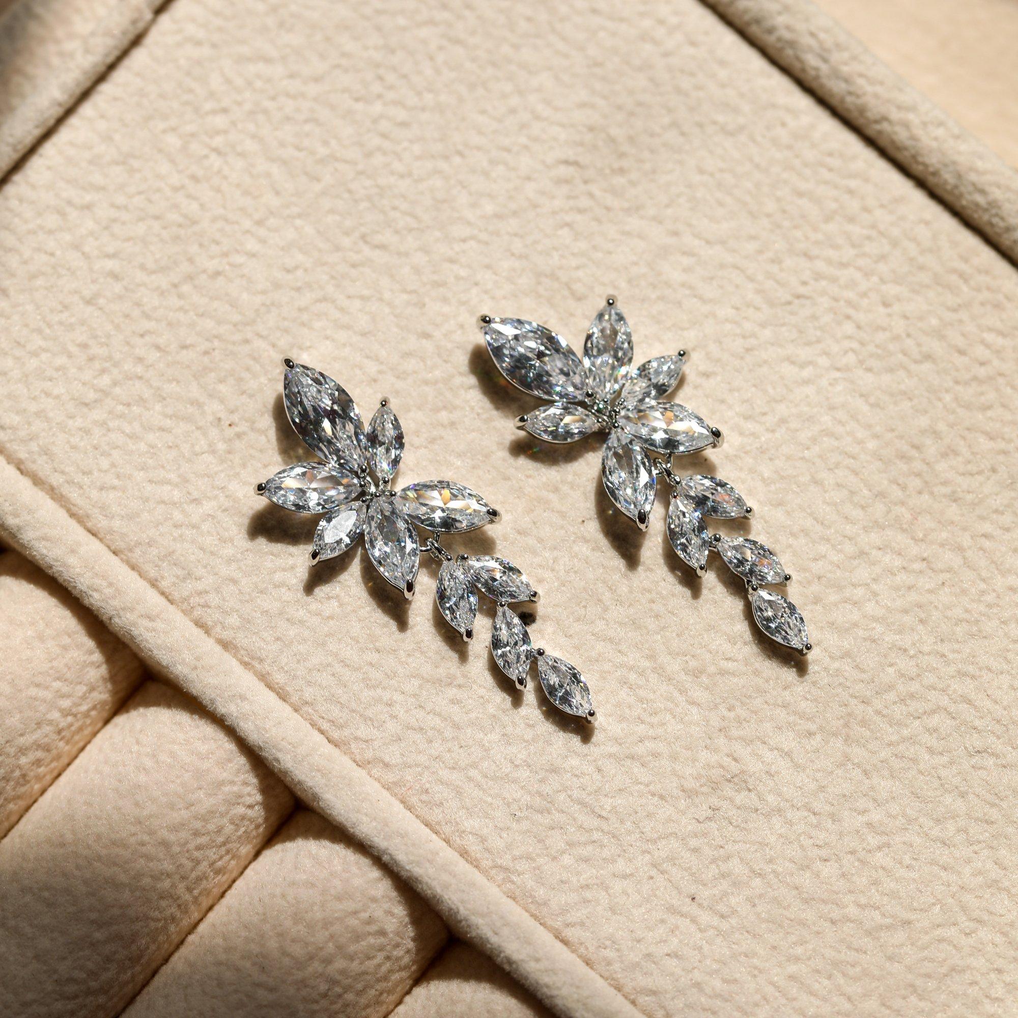 Gold - Jon Richard - Gold Plated Crystal Floral Droplet Earrings - 3