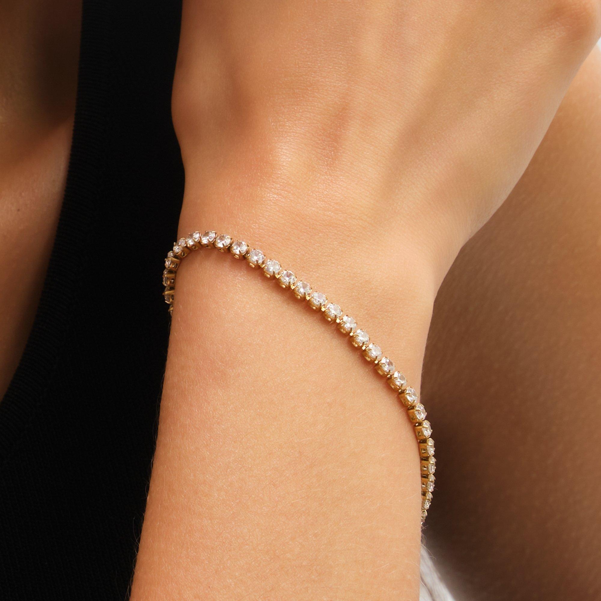 Gold - Jon Richard - Waterproof Gold Plated Tennis Bracelet - 3