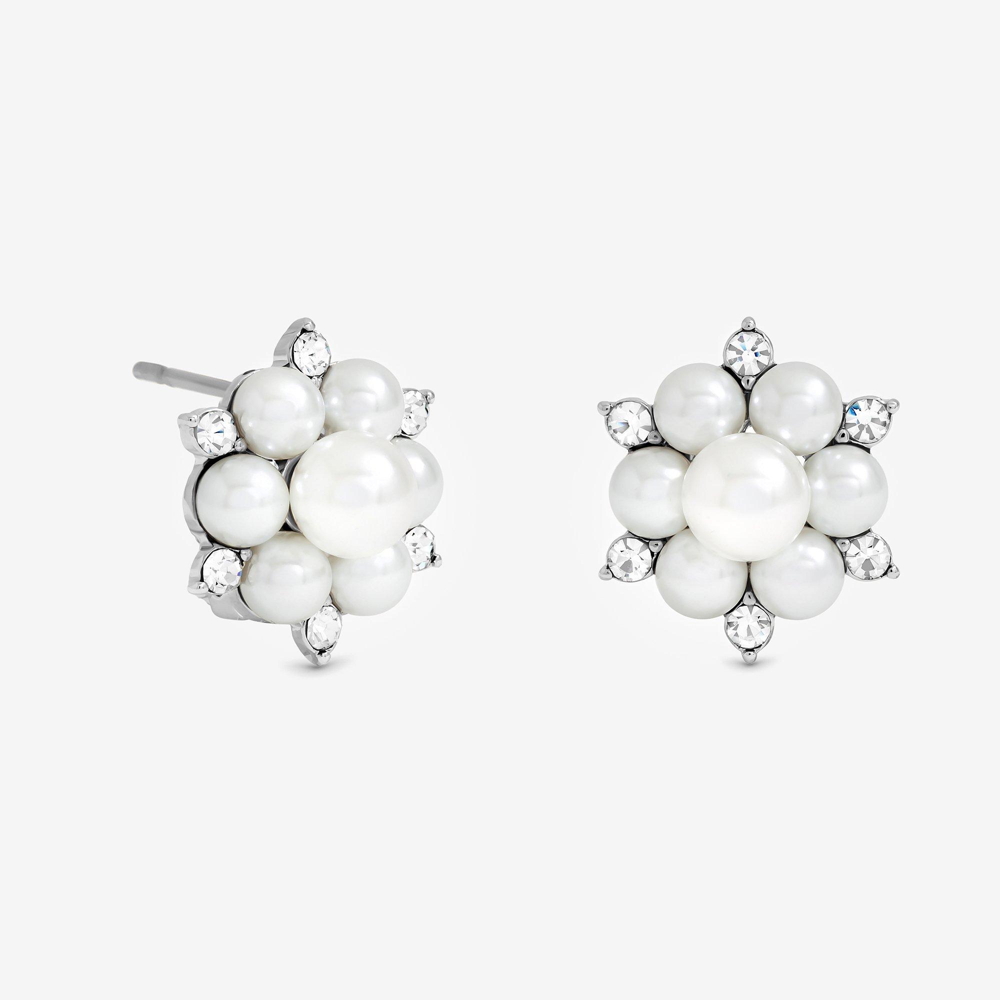 Silver - Jon Richard - Silver Plated Crystal Snowflake Clip Earrings - 1