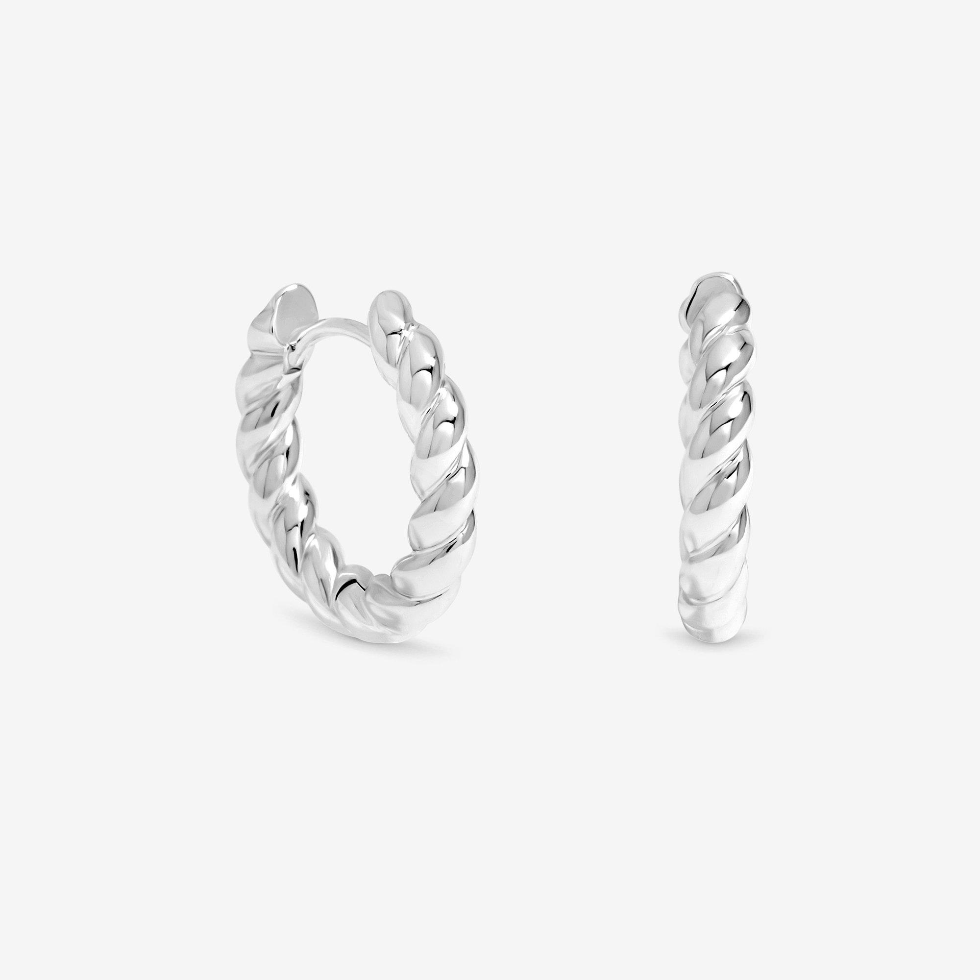 Silver - Jon Richard - Silver Plated Twist Hoop Earrings - 1