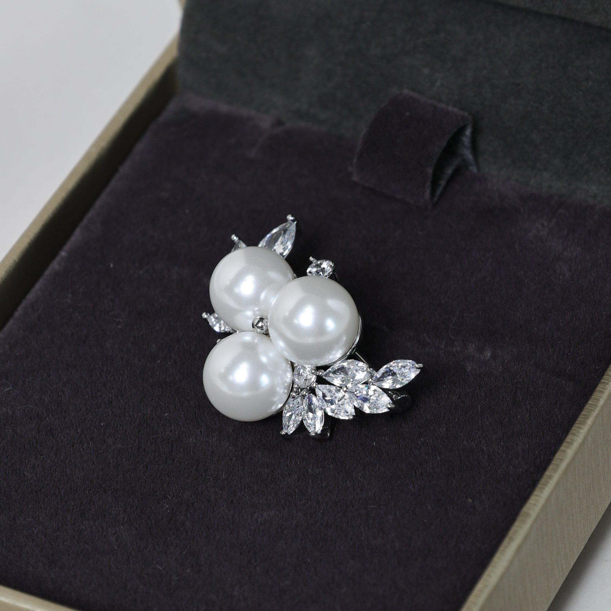 Silver - Jon Richard - Silver Plated Pearl Cluster Brooch - Gift Box - 3