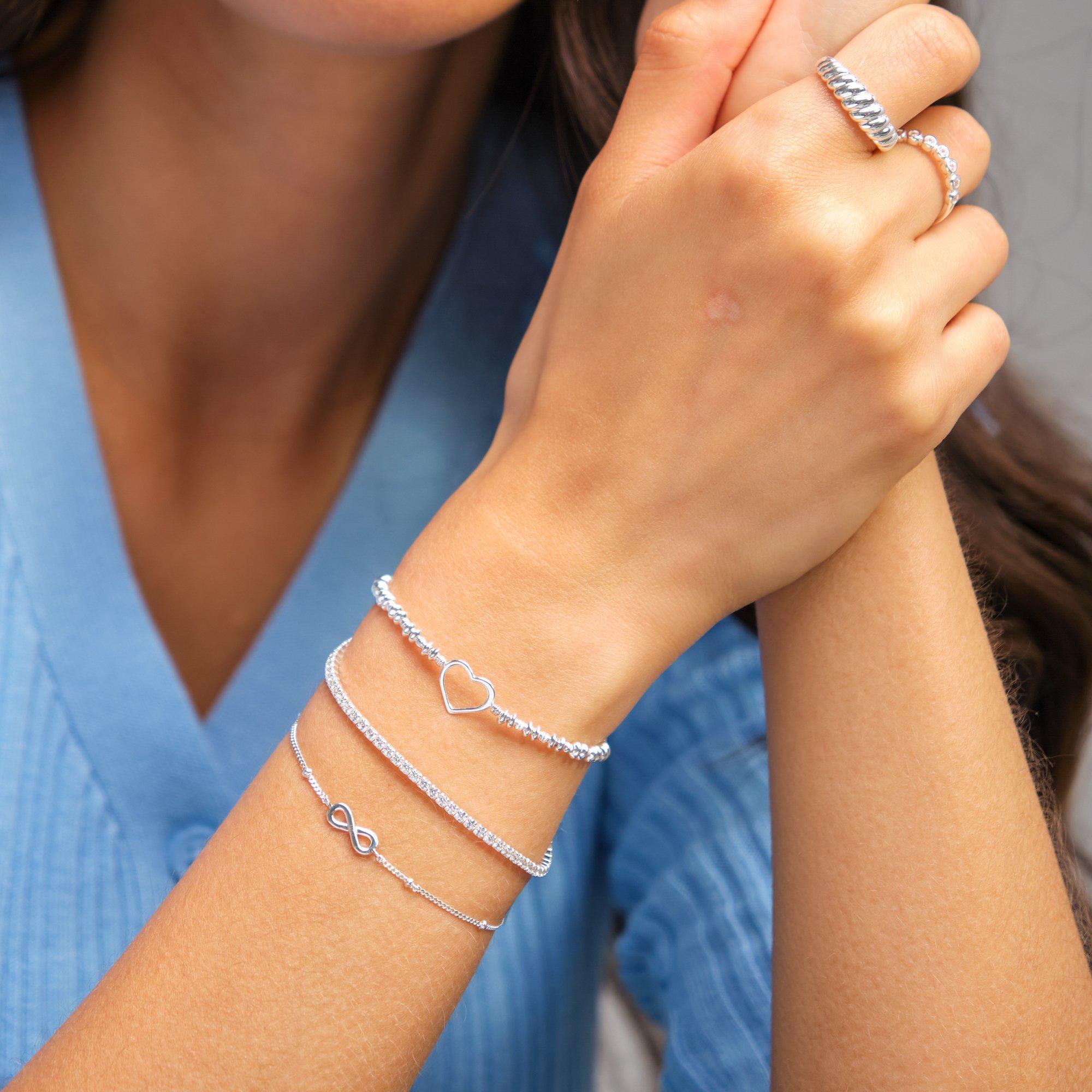 Silver - Simply Silver - Sterling Silver 925 Infinity Chain Bracelet - 4